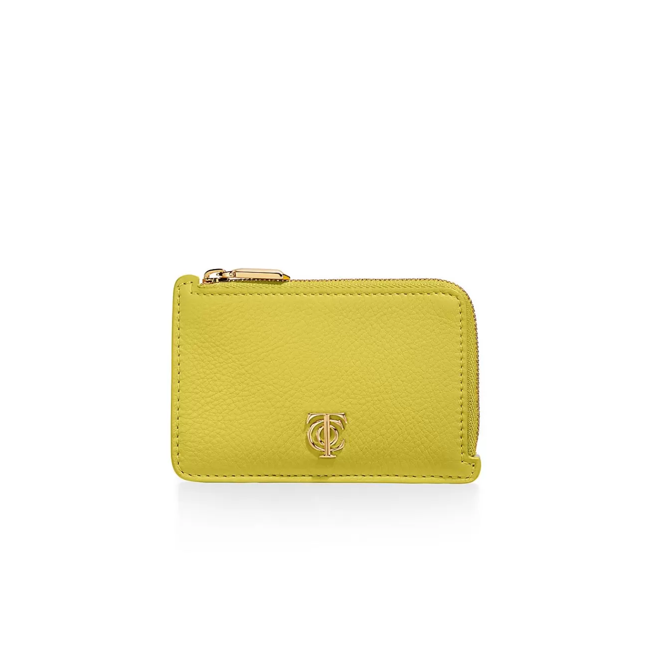 Tiffany & Co. T&CO. Zip Card Case in Chartreuse Leather | ^Women Small Leather Goods | Women's Accessories