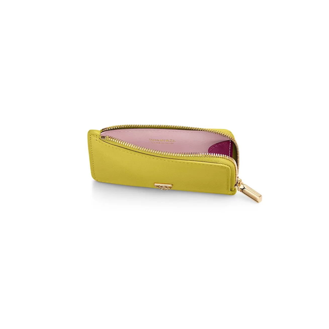 Tiffany & Co. T&CO. Zip Card Case in Chartreuse Leather | ^Women Small Leather Goods | Women's Accessories