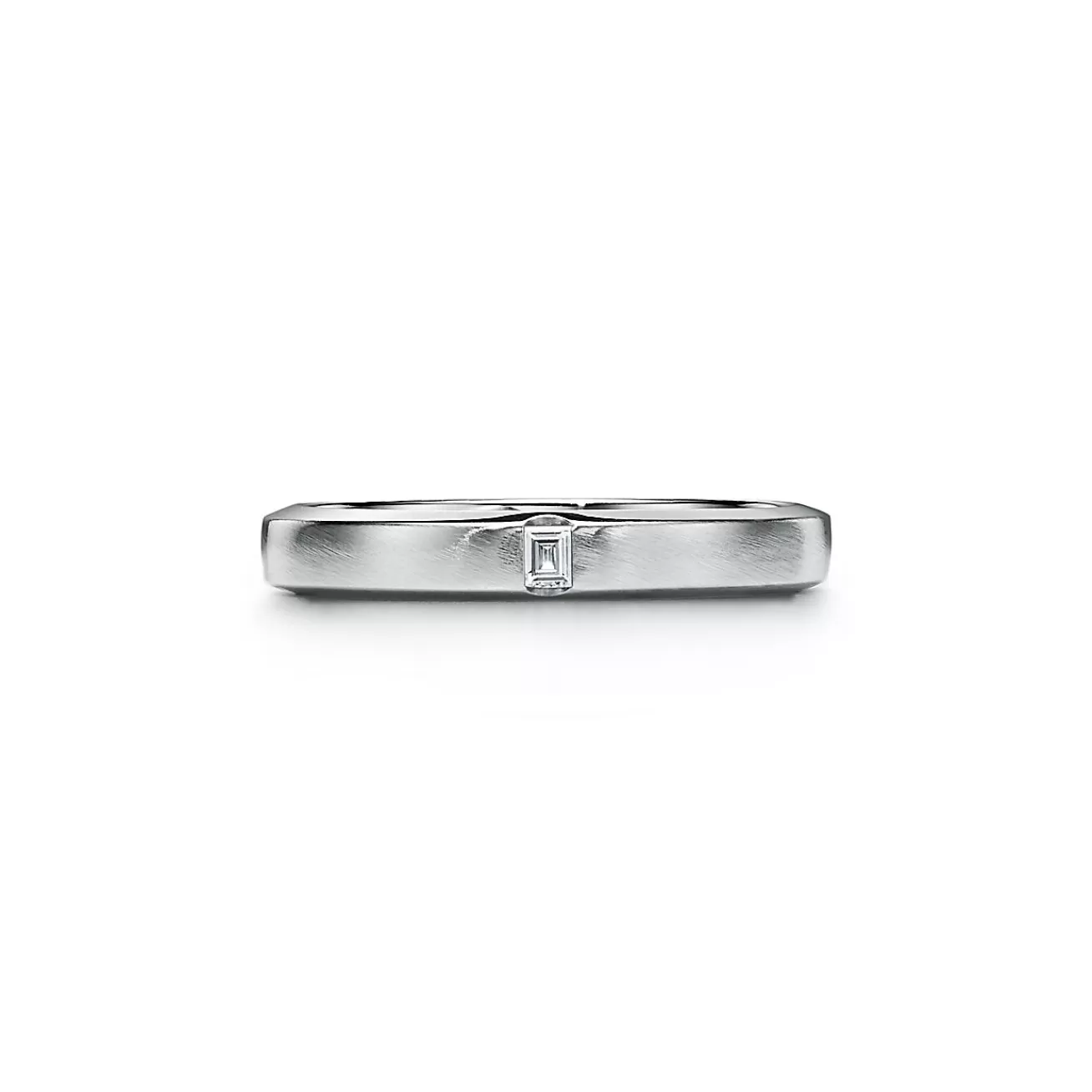 Tiffany & Co. The Charles Tiffany Setting Satin Finish Ring in Platinum with a Diamond, 3 mm | ^Women Rings | Men's Jewelry