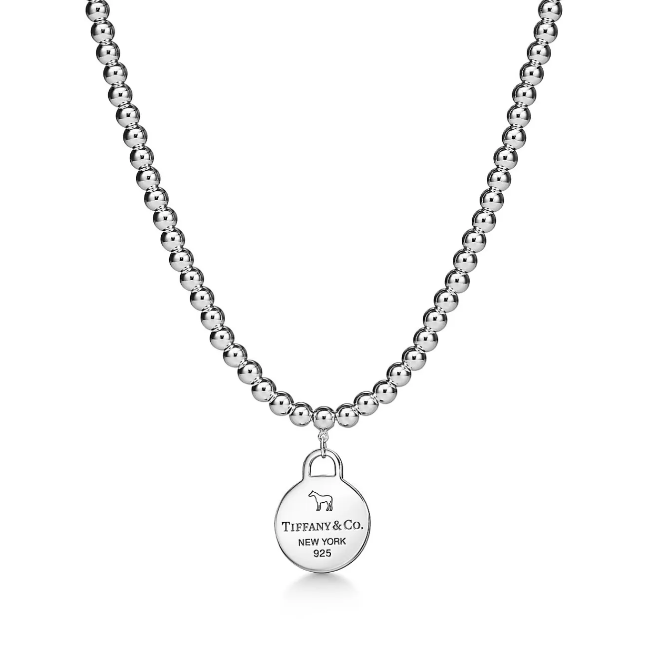 Tiffany & Co. The Return to Tiffany® x Beyoncé Collection Round Tag Bead Necklace in Silver | ^ Necklaces & Pendants | Sterling Silver Jewelry