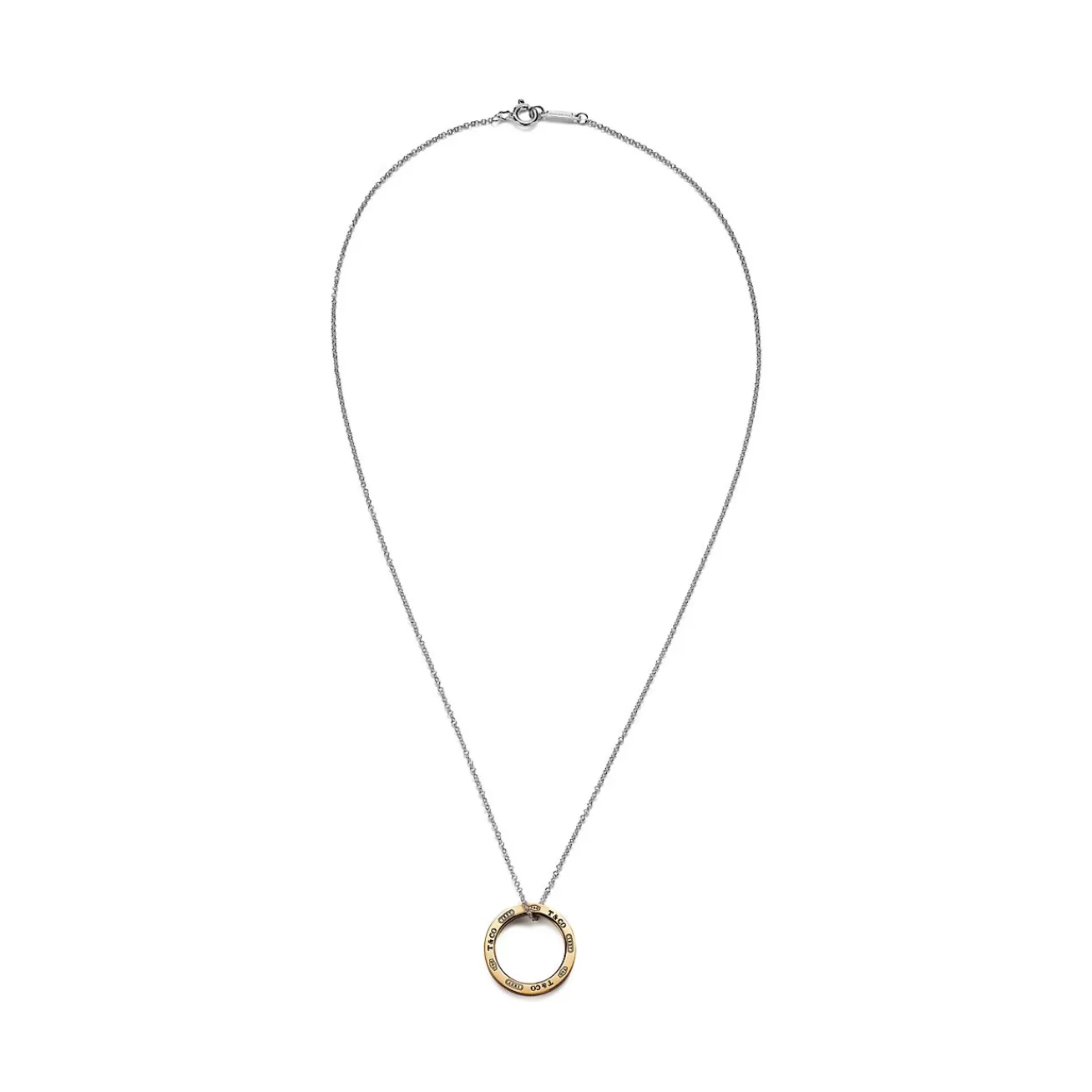 Tiffany & Co. Tiffany 1837® Circle Pendant in Sterling Silver and Yellow Gold | ^ Necklaces & Pendants | New Jewelry