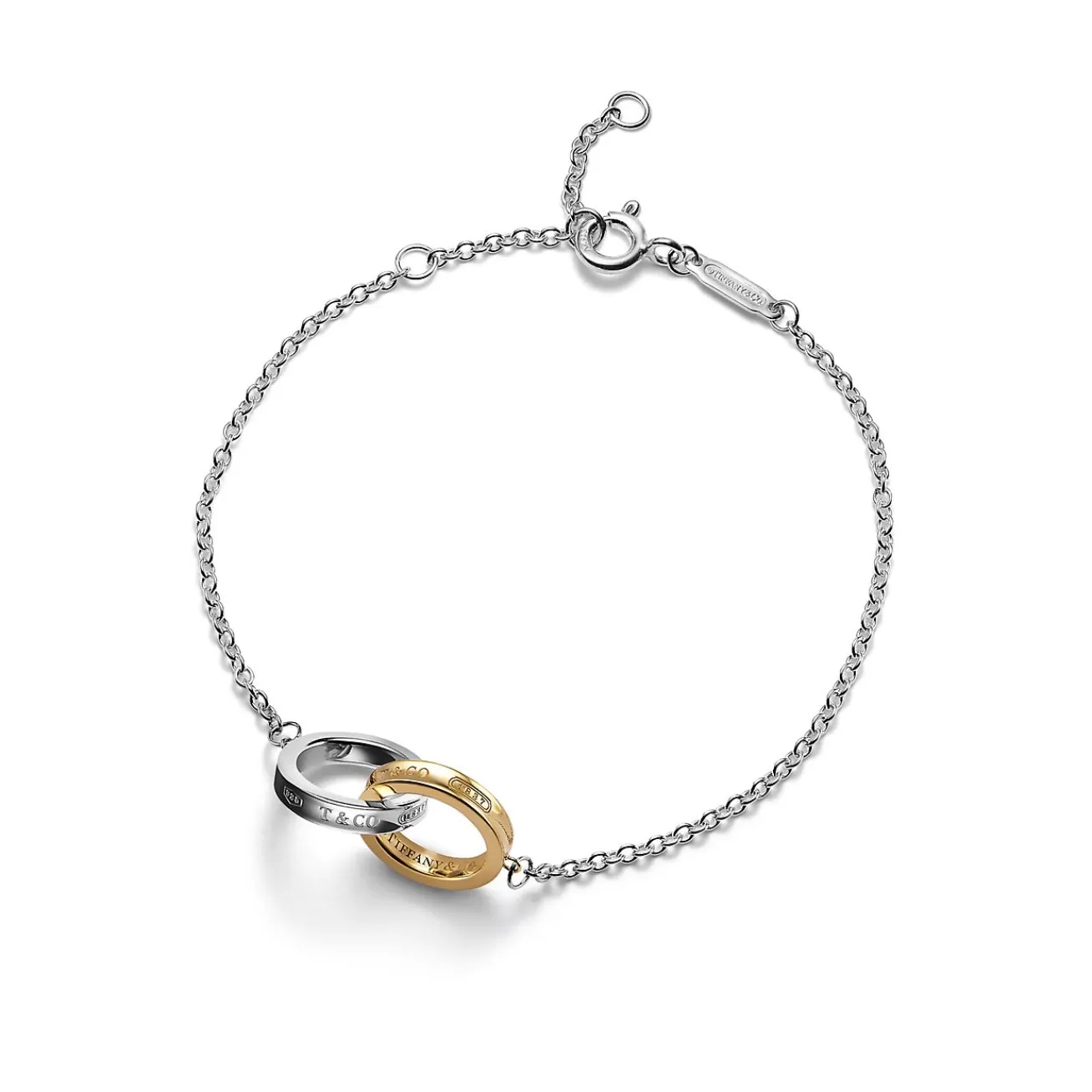 Tiffany & Co. Tiffany 1837® Interlocking Circles Chain Bracelet in Sterling Silver and Yellow | ^ Bracelets | Gifts for Her