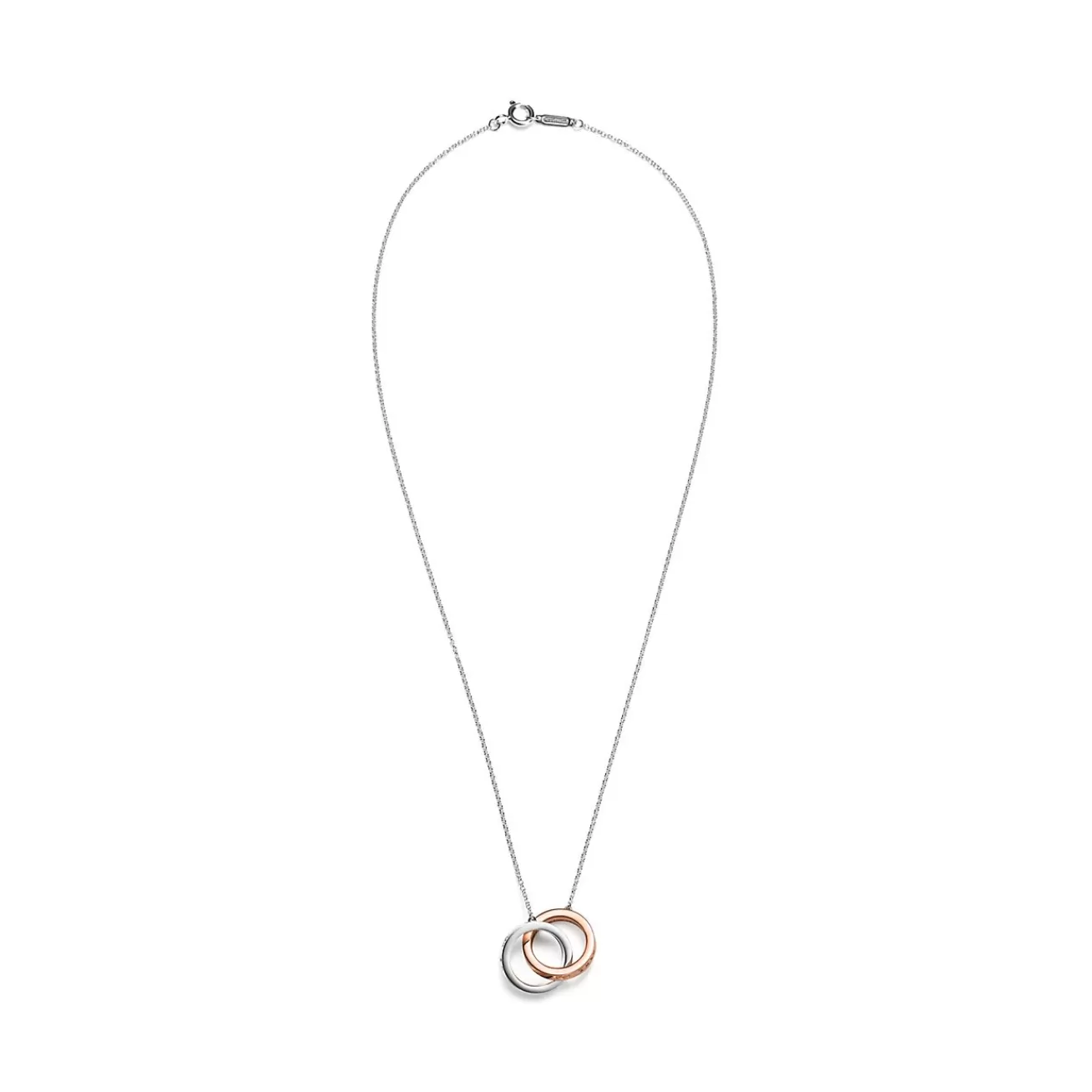 Tiffany & Co. Tiffany 1837® interlocking circles pendant in sterling silver and 18k rose gold. | ^ Necklaces & Pendants | Gifts for Her