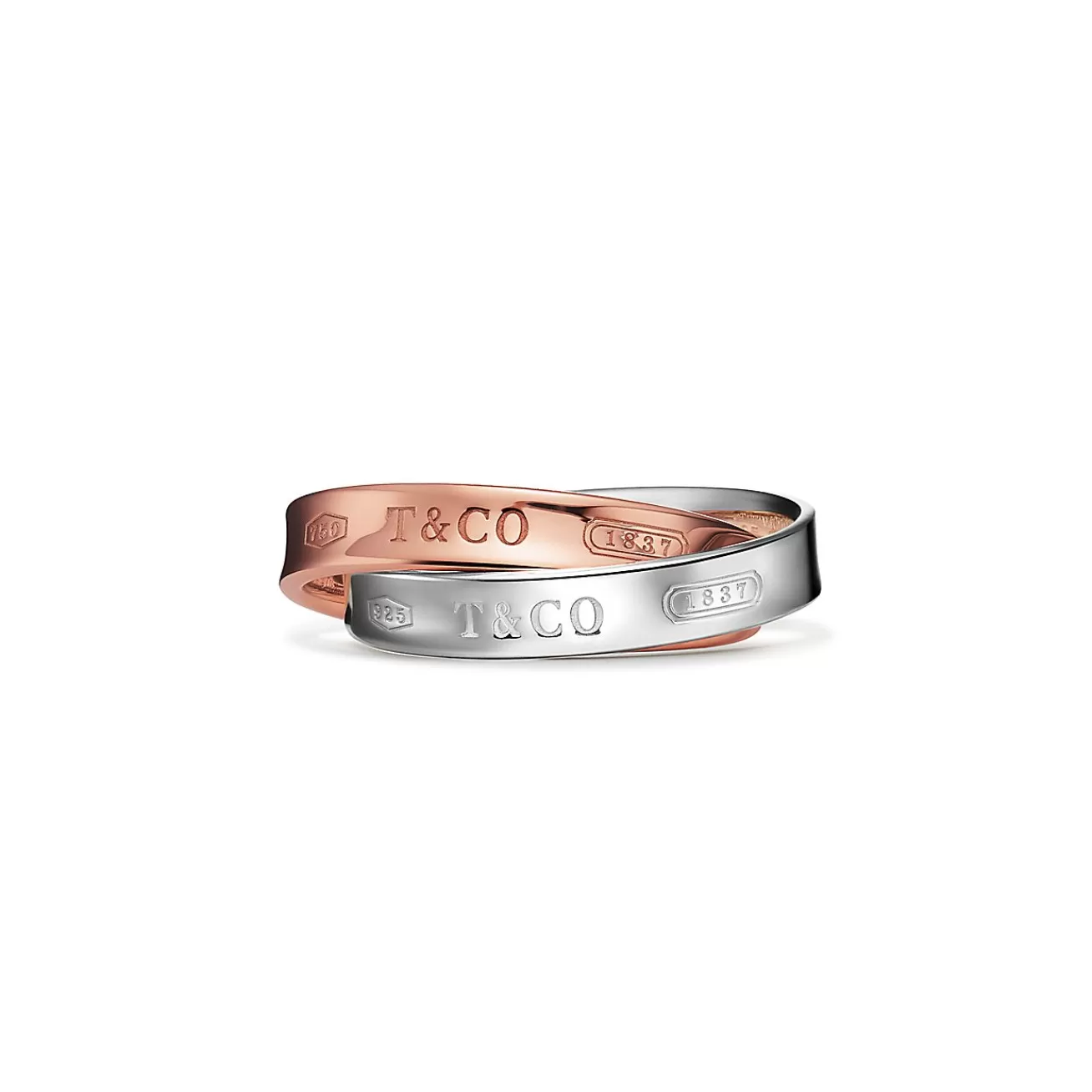 Tiffany & Co. Tiffany 1837® Interlocking Circles Ring in Rose Gold and Sterling Silver | ^ Rings | New Jewelry