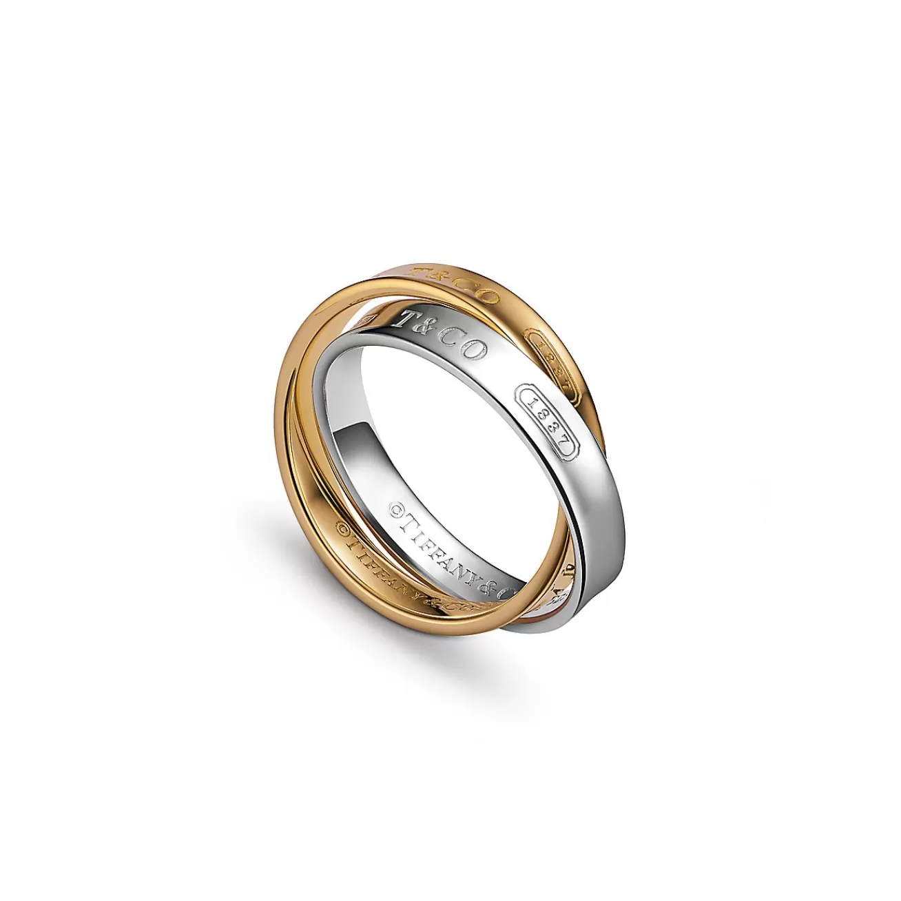 Tiffany & Co. Tiffany 1837® Interlocking Circles Ring in Yellow Gold and Sterling Silver | ^ Rings | Gifts for Her