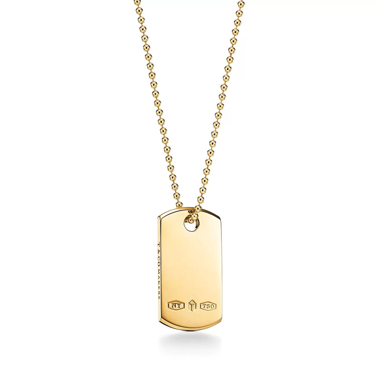 Tiffany & Co. Tiffany 1837® Makers I.D. tag pendant in 18k gold, 24". | ^ Necklaces & Pendants | Men's Jewelry