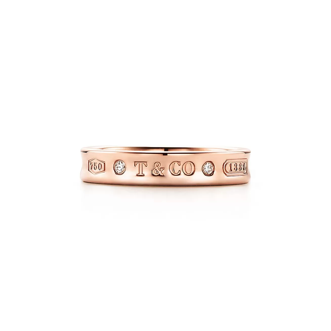 Tiffany & Co. Tiffany 1837® Ring in Rose Gold with Diamonds, Narrow | ^ Rings | Men's Jewelry