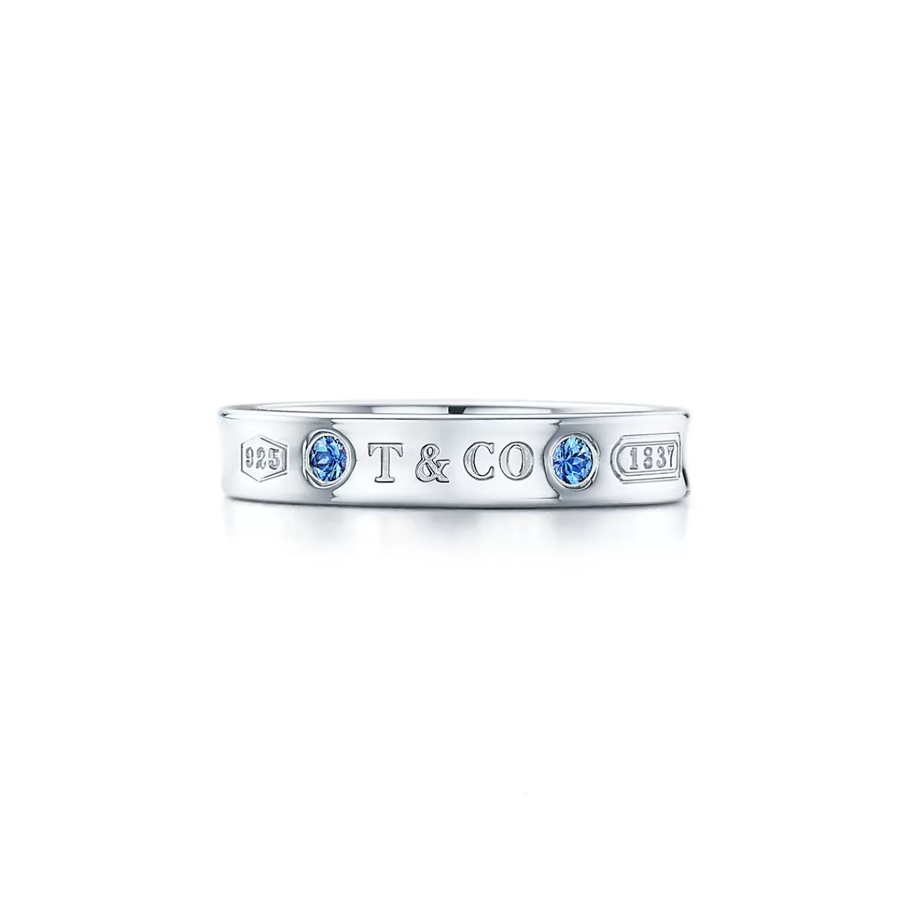 Tiffany & Co. Tiffany 1837® Ring in Silver with Sapphires, Narrow | ^ Rings | Sterling Silver Jewelry