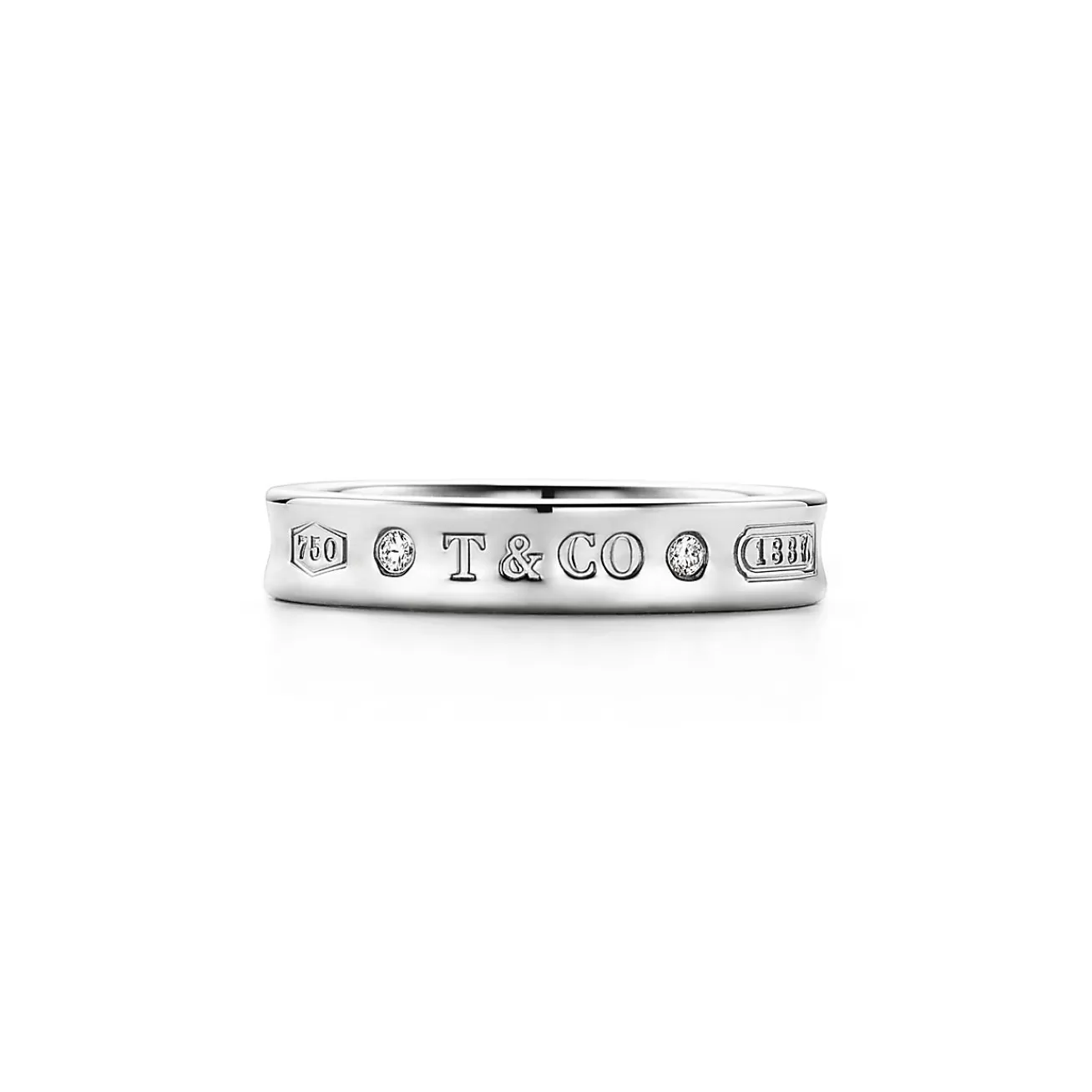 Tiffany & Co. Tiffany 1837® Ring in White Gold with Diamonds, Narrow | ^ Rings | Men's Jewelry