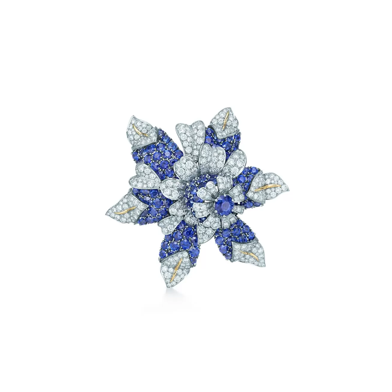 Tiffany & Co. Schlumberger® Fleur de Mer clip of sapphires and diamonds. | ^ Brooches | Diamond Jewelry