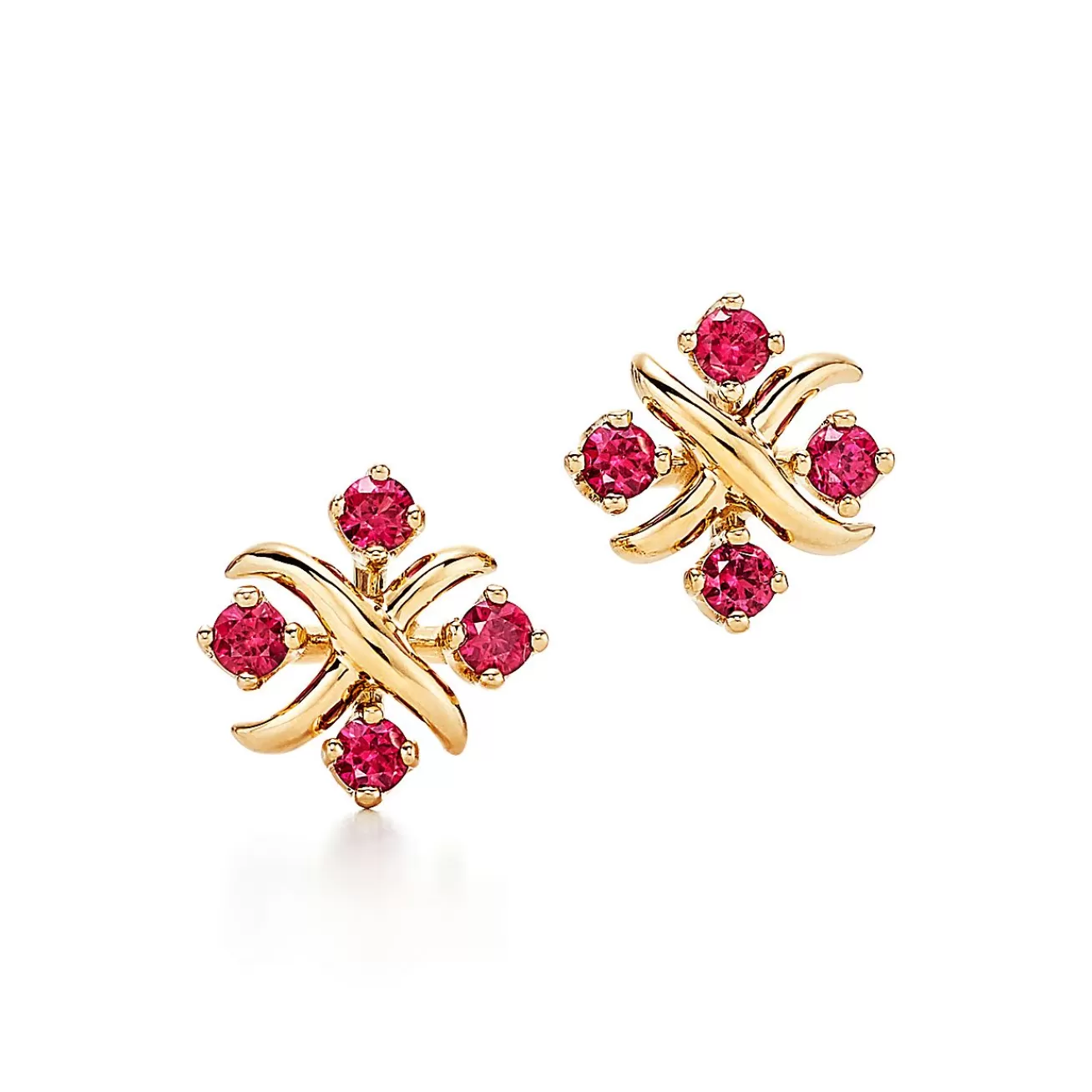 Tiffany & Co. Schlumberger® Lynn earrings in 18k gold with rubies. | ^ Earrings | Gold Jewelry