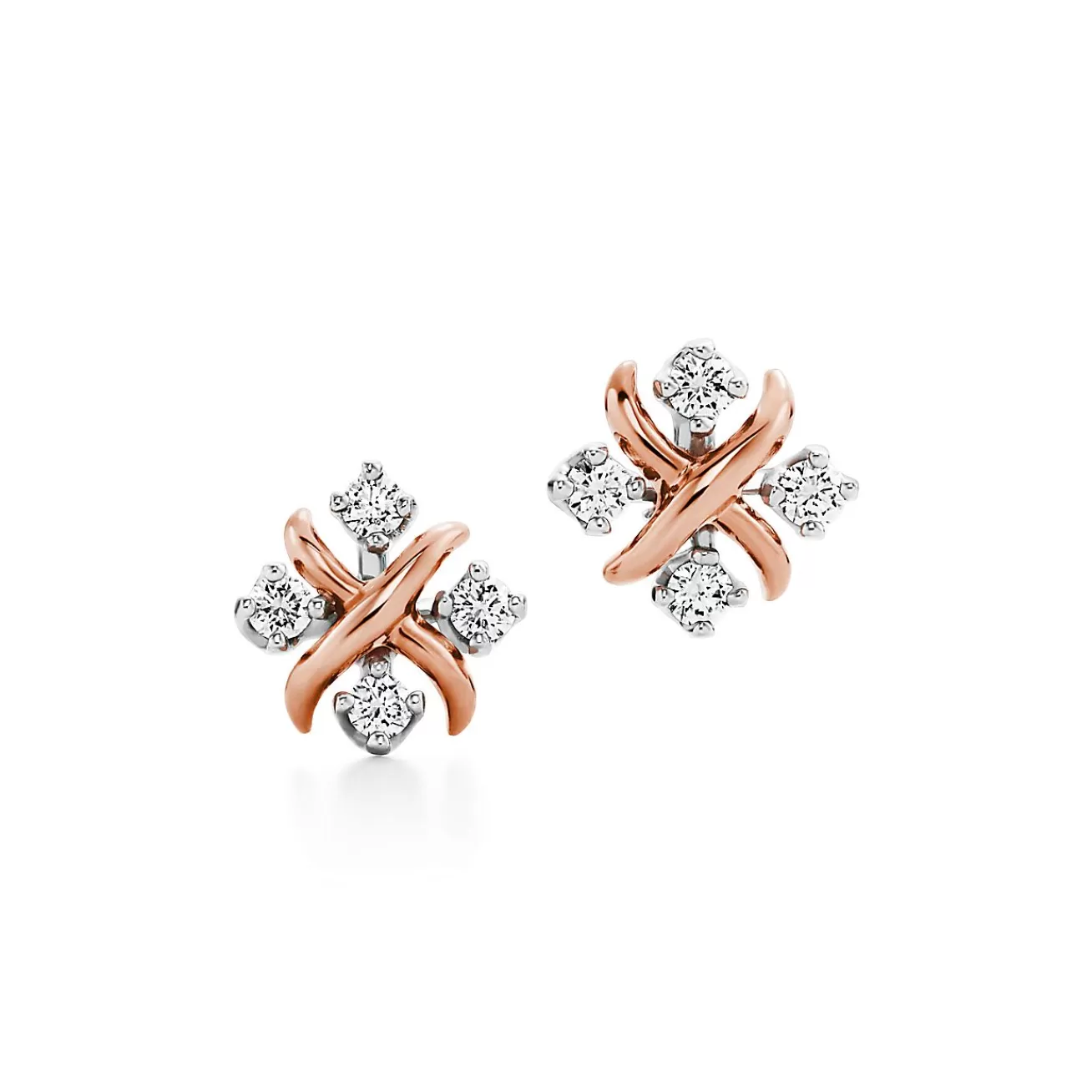 Tiffany & Co. Schlumberger® Lynn earrings in 18k rose gold with diamonds. | ^ Earrings | Rose Gold Jewelry
