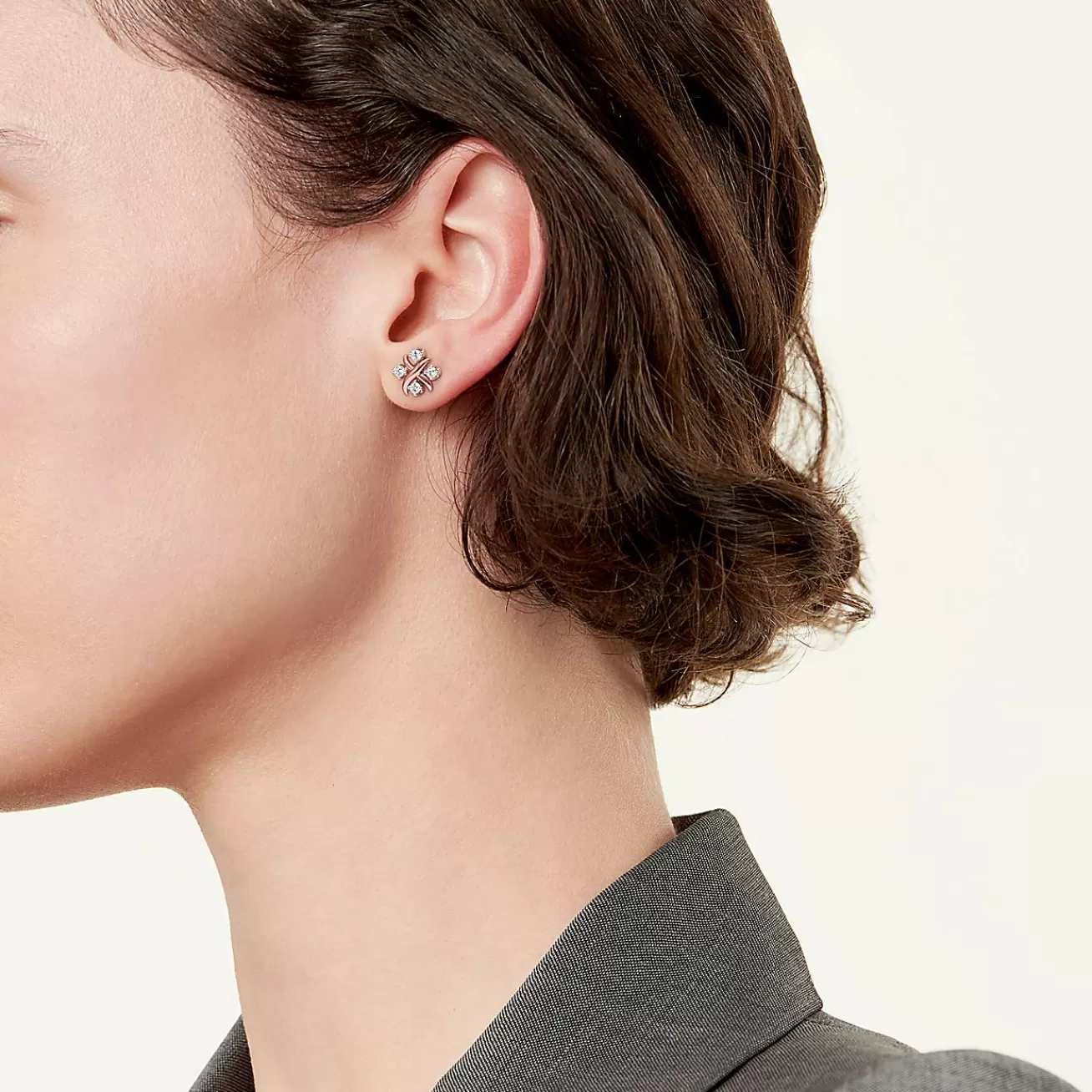 Tiffany & Co. Schlumberger® Lynn earrings in 18k rose gold with diamonds. | ^ Earrings | Rose Gold Jewelry