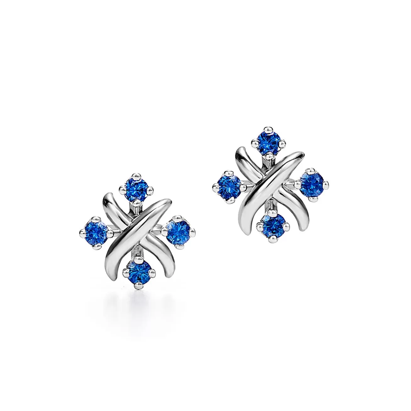 Tiffany & Co. Schlumberger® Lynn earrings in platinum with sapphires. | ^ Earrings | Platinum Jewelry