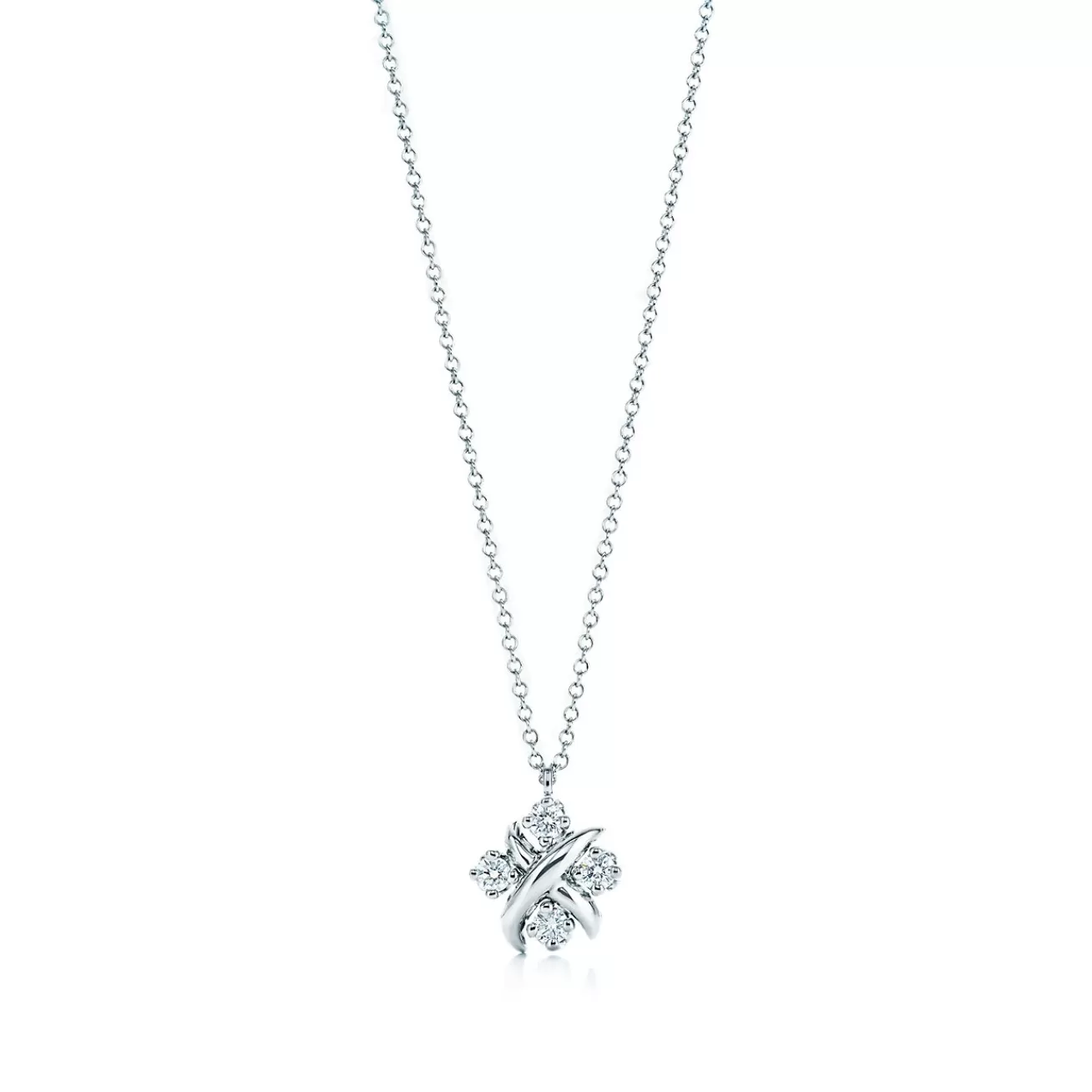 Tiffany & Co. Schlumberger® Lynn pendant in platinum with diamonds. | ^ Necklaces & Pendants | Platinum Jewelry
