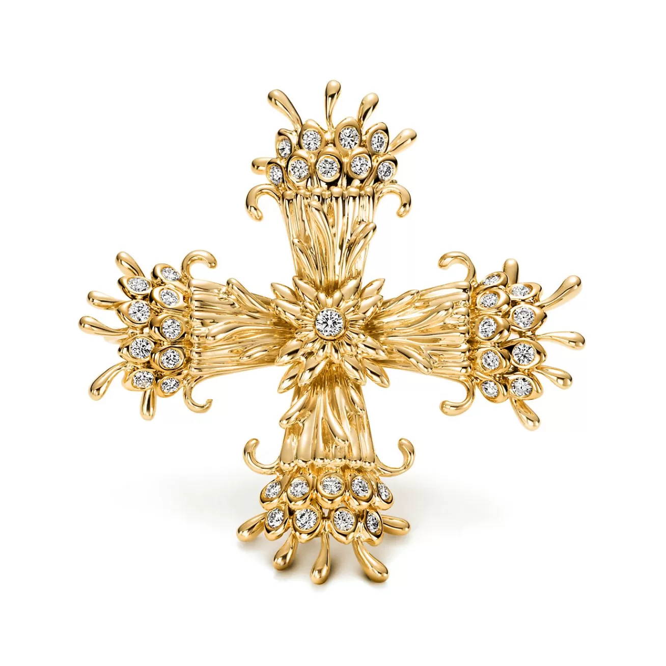 Tiffany & Co. Schlumberger® Maltese Cross clip of diamonds in 18k gold. | ^ Brooches | Men's Jewelry