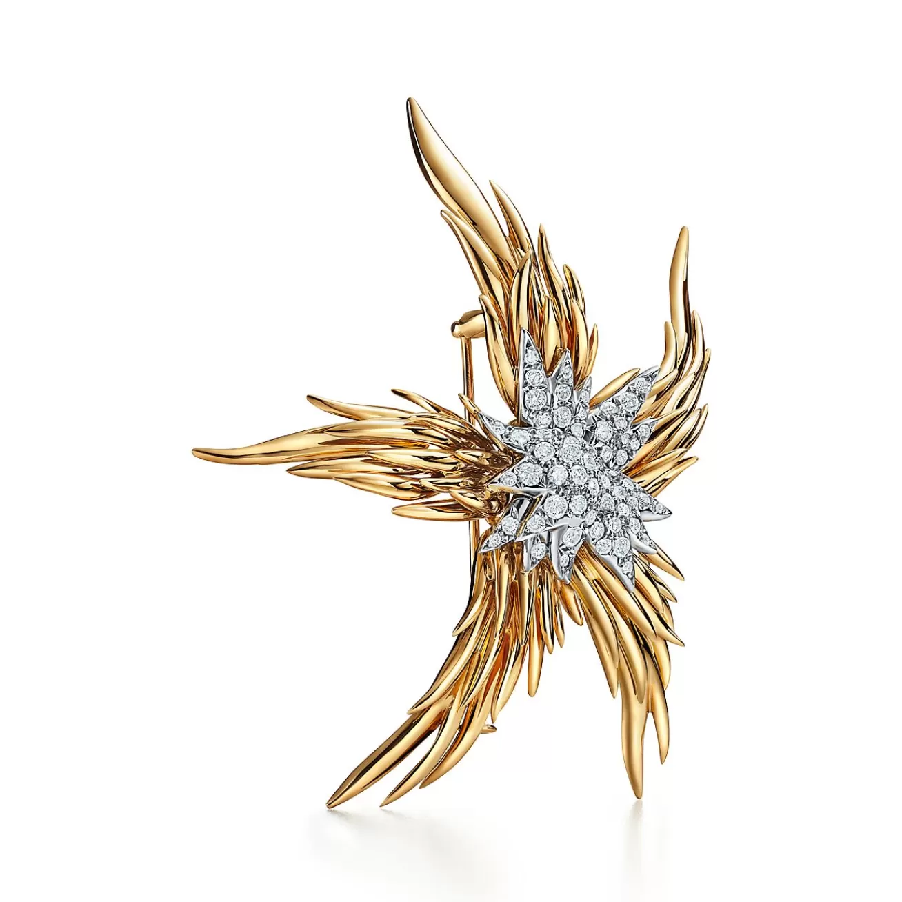 Tiffany & Co. Schlumberger® Paris Flames Brooch in Yellow Gold with Diamonds | ^ Brooches | Men's Jewelry