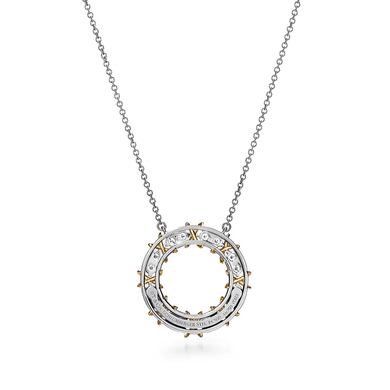 Tiffany & Co. Schlumberger® Sixteen Stone circle pendant in gold with diamonds. | ^ Necklaces & Pendants | Gold Jewelry