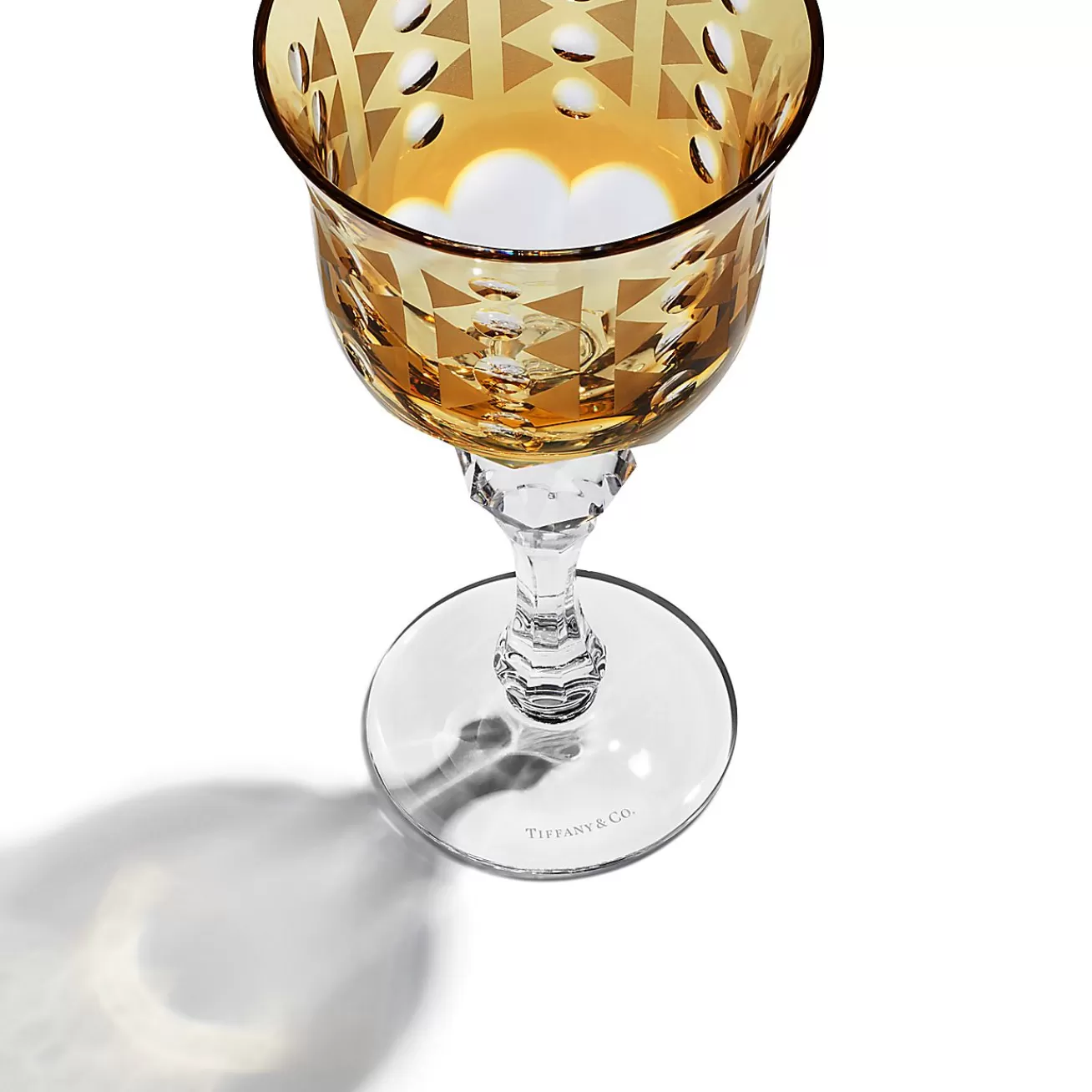 Tiffany & Co. Tiffany Berries White Wine Glass in Amber Yellow Lead Crystal | ^ Glassware & Barware | Bar & Drinkware