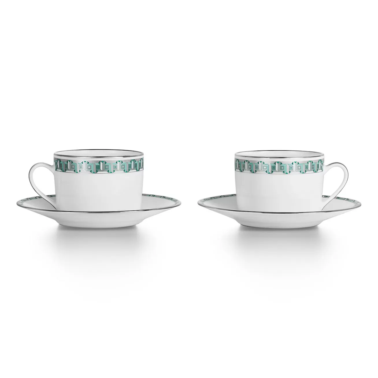 Tiffany & Co. Tiffany Blue Tiffany T True Cup and Saucer Set of Two, with Platinum Rims | ^ The Home | Housewarming Gifts