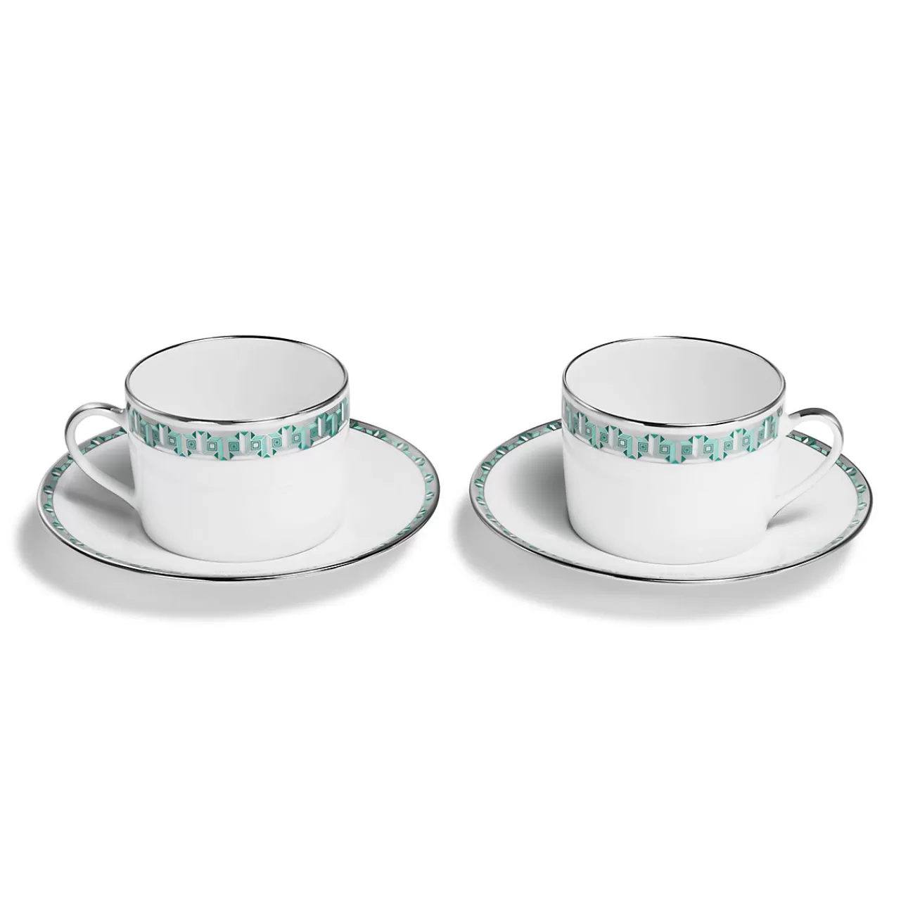 Tiffany & Co. Tiffany Blue Tiffany T True Cup and Saucer Set of Two, with Platinum Rims | ^ The Home | Housewarming Gifts