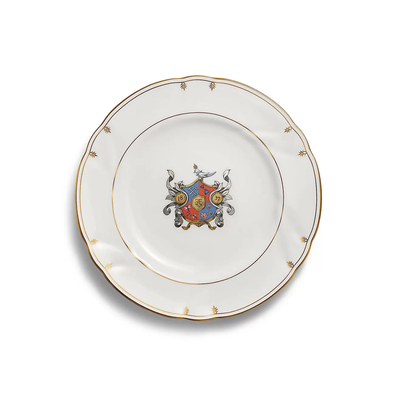 Tiffany & Co. Tiffany Crest Dessert Plate in Bone China | ^ Tableware