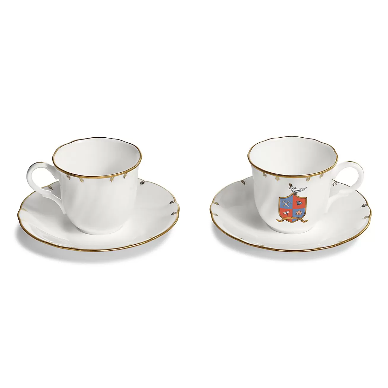 Tiffany & Co. Tiffany Crest Espresso Cups Set of Two, in Bone China | ^ The Home | Housewarming Gifts
