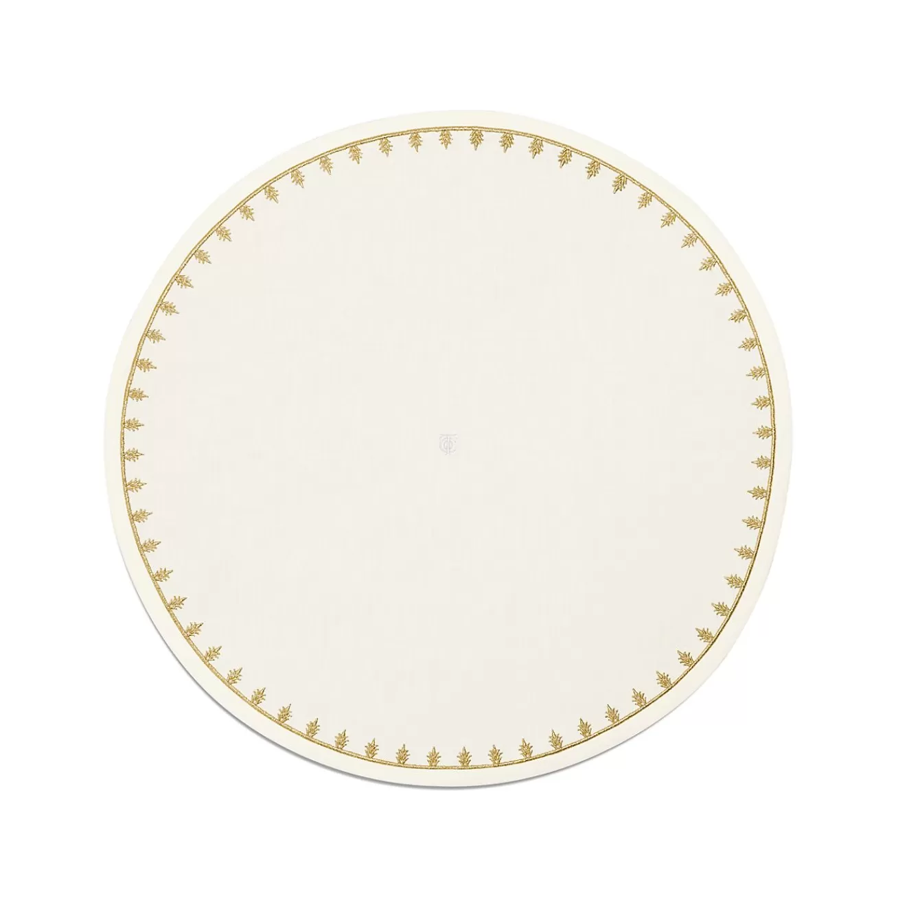 Tiffany & Co. Tiffany Crest Place Mat in Embroidered White Linen | ^ Decor | Table Linens