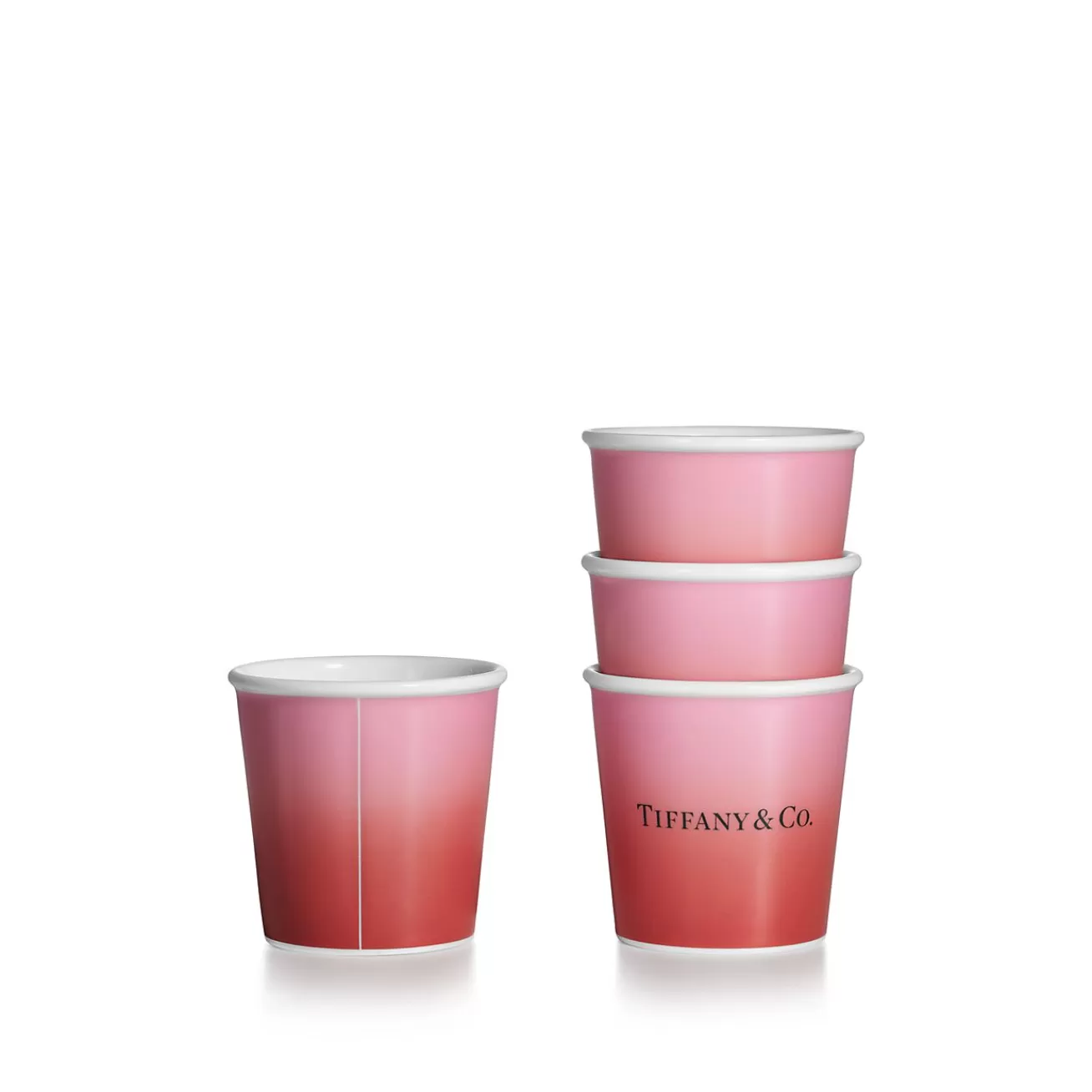 Tiffany & Co. Tiffany Cups Tiffany Espresso Cups in Infinity Ruby Bone China, Set of Four | ^ Tableware | Coffee & Tea