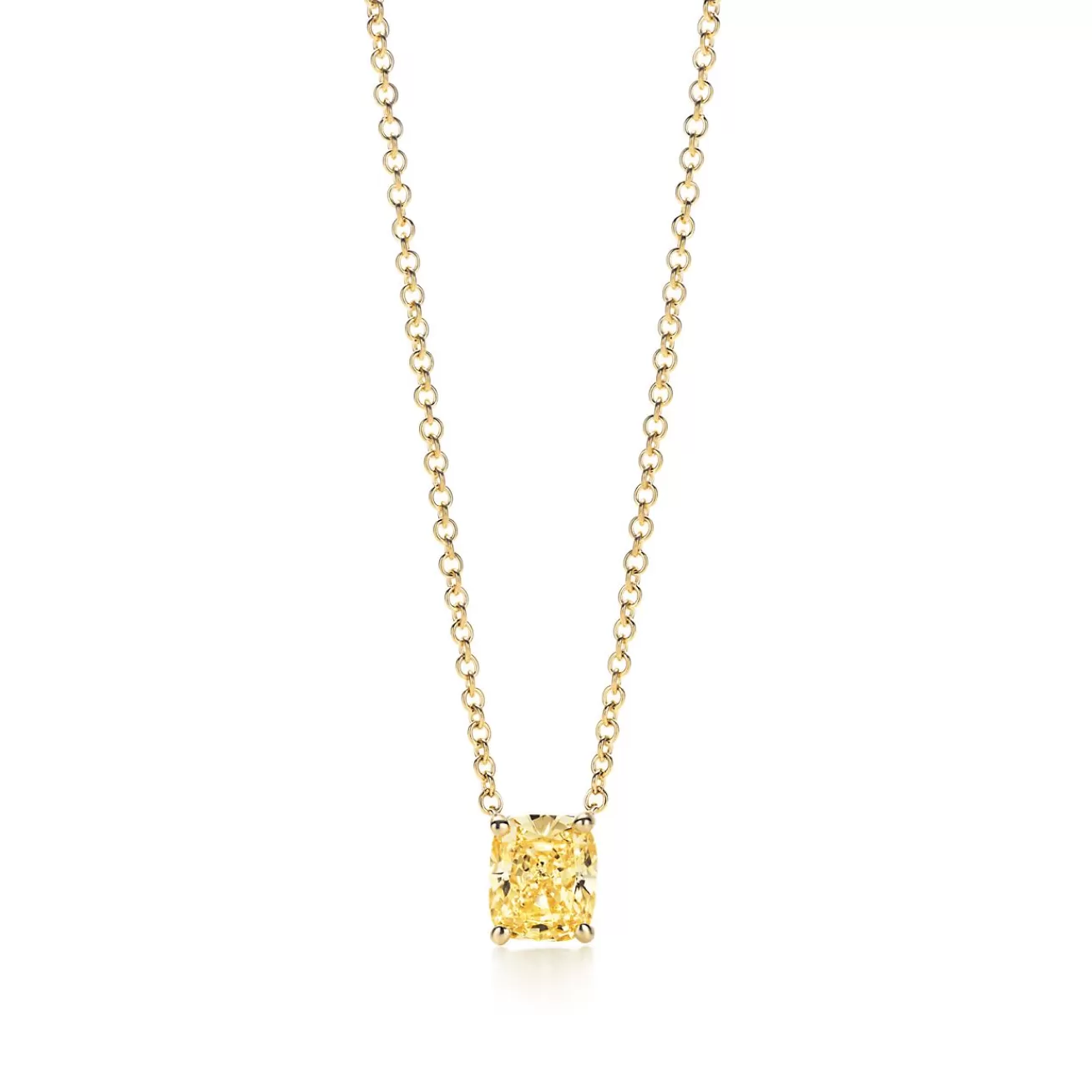 Tiffany & Co. Tiffany Cushion-Cut Yellow Diamond Pendant | ^ Necklaces & Pendants | Gold Jewelry