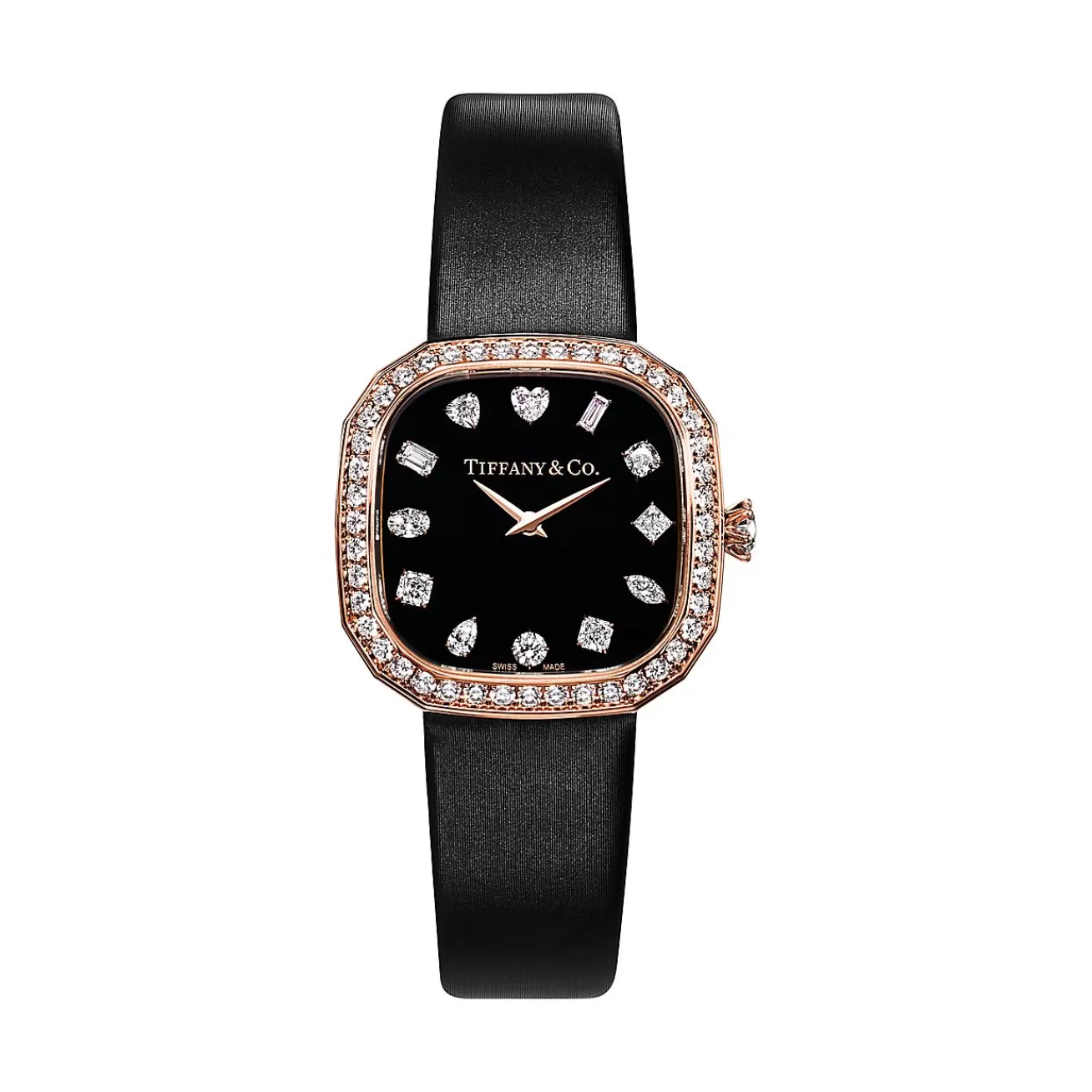 Tiffany & Co. Tiffany Eternity 28 MM Cushion-shaped Watch in Rose Gold with Diamonds | ^Women Fine Watches | Women’s Watches