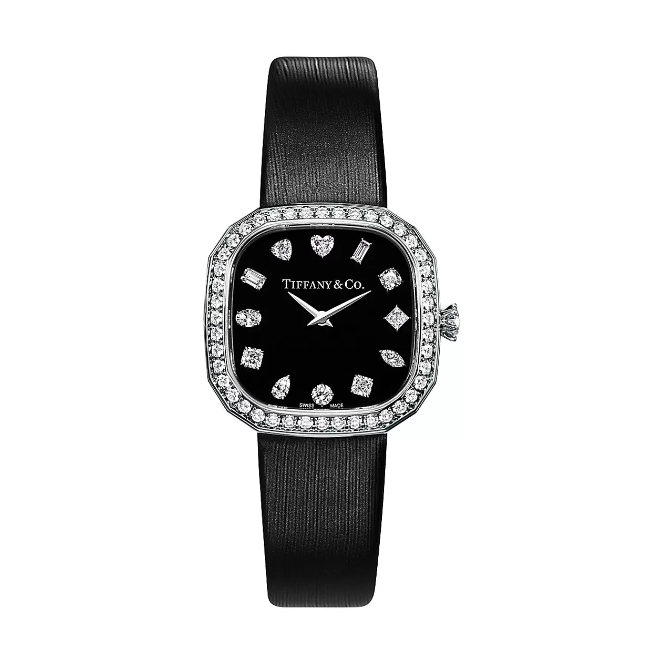 Tiffany & Co. Tiffany Eternity 28 MM Cushion-shaped Watch in White Gold with Diamonds | ^Women Fine Watches | Women’s Watches