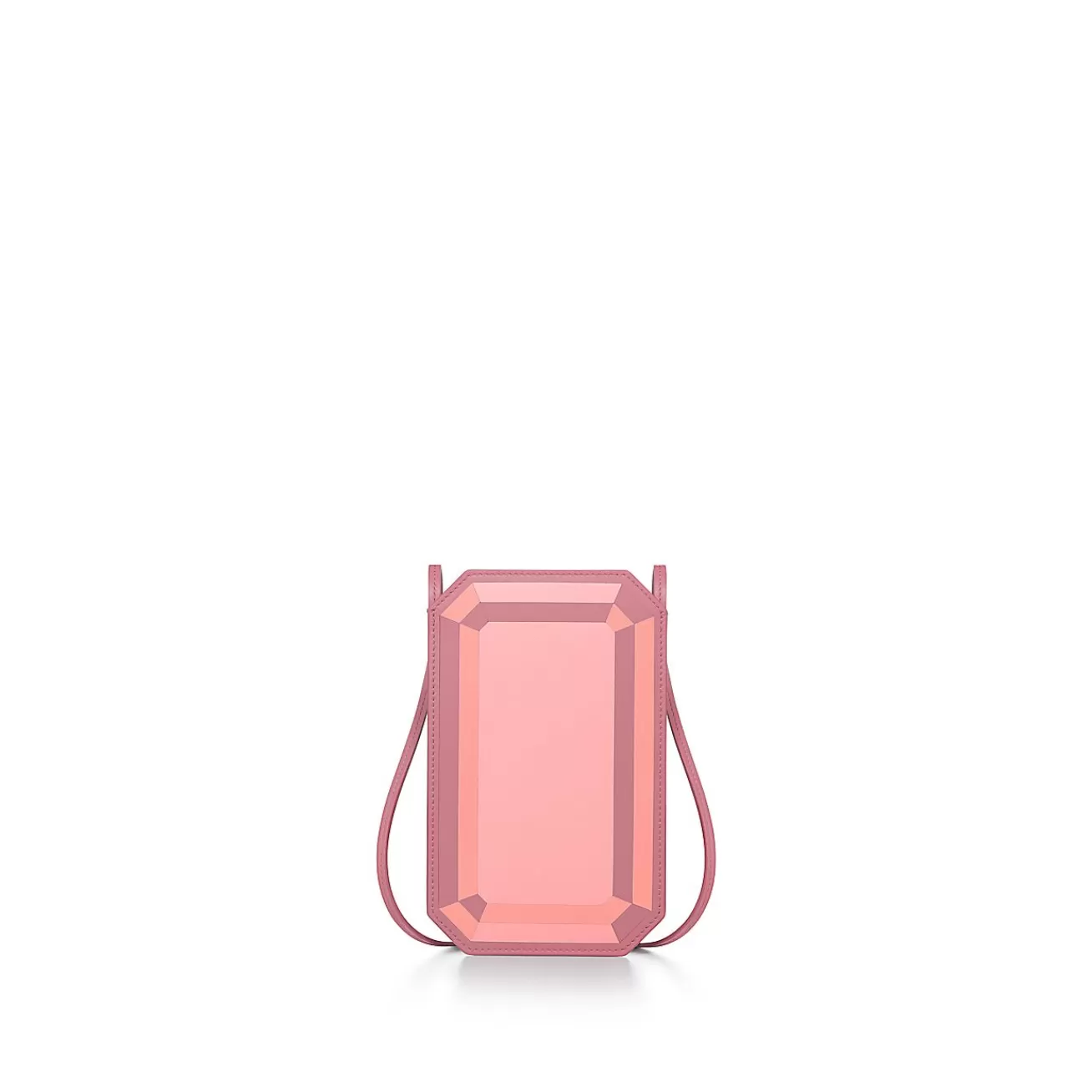 Tiffany & Co. Tiffany Facets Crossbody Phone Case in Rose Pink Intarsia Leather | ^Women Small Leather Goods | Women's Accessories