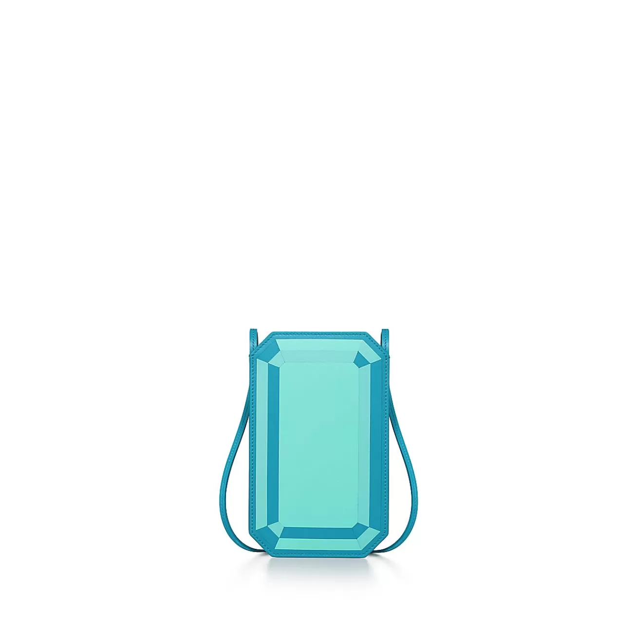 Tiffany & Co. Tiffany Facets Crossbody Phone Case in Tiffany Blue® Intarsia Leather | ^Women Online Exclusives | Tiffany Blue® Gifts