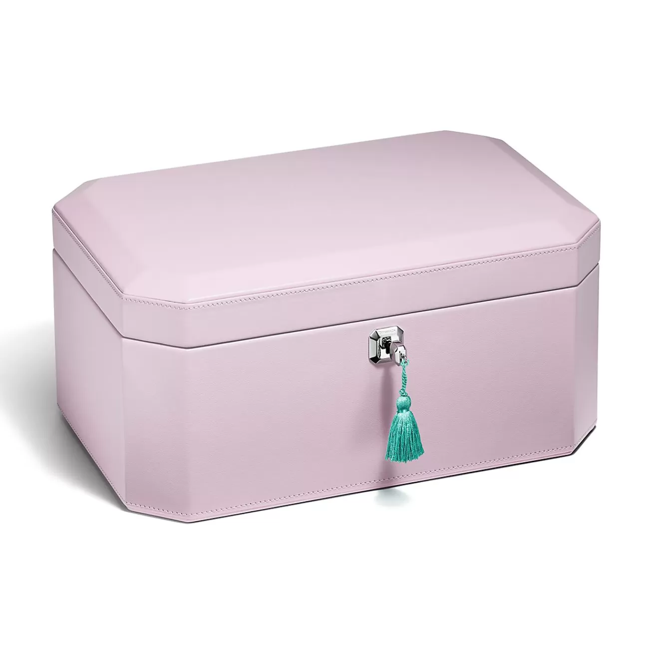 Tiffany & Co. Tiffany Facets Extra Large Jewelry Box in Kunzite-colored Leather | ^ Decor