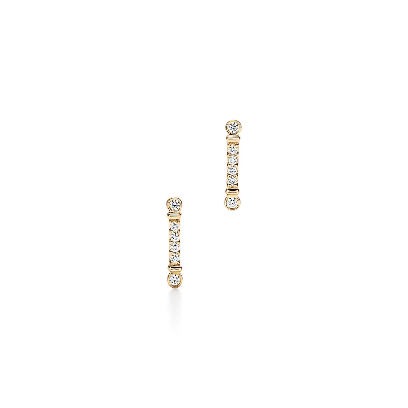 Tiffany & Co. Tiffany Fleur de Lis key bar earrings in 18k gold with diamonds. | ^ Earrings | Gifts for Her