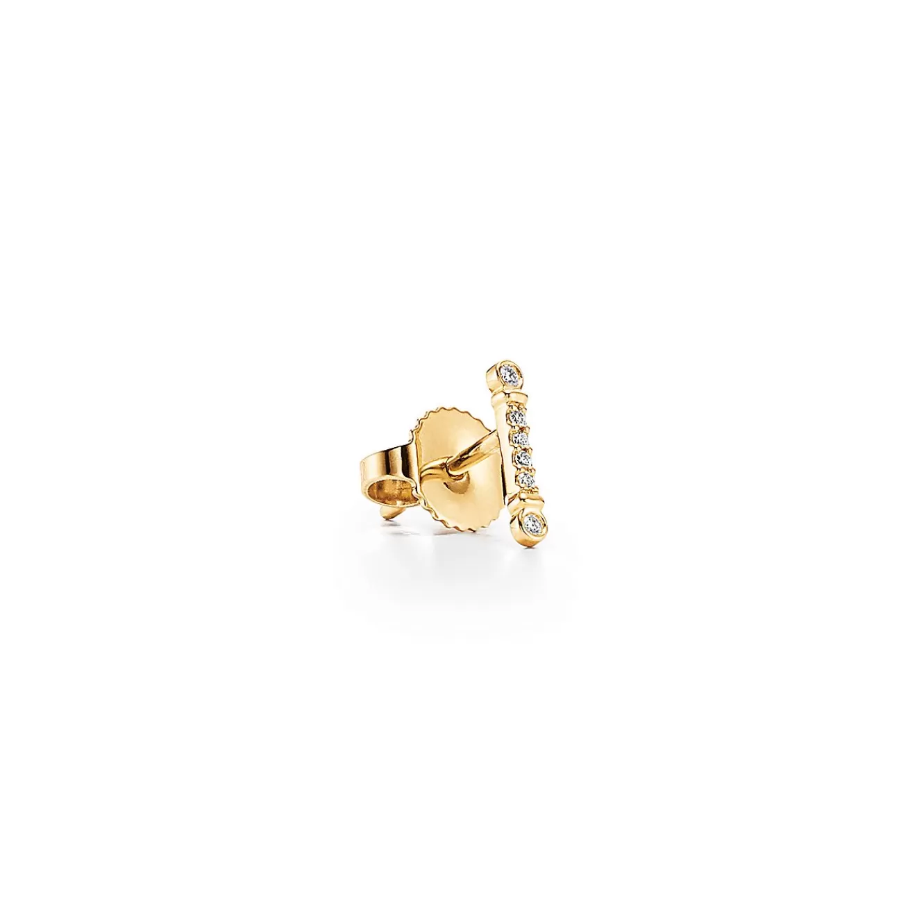 Tiffany & Co. Tiffany Fleur de Lis key bar earrings in 18k gold with diamonds. | ^ Earrings | Gifts for Her