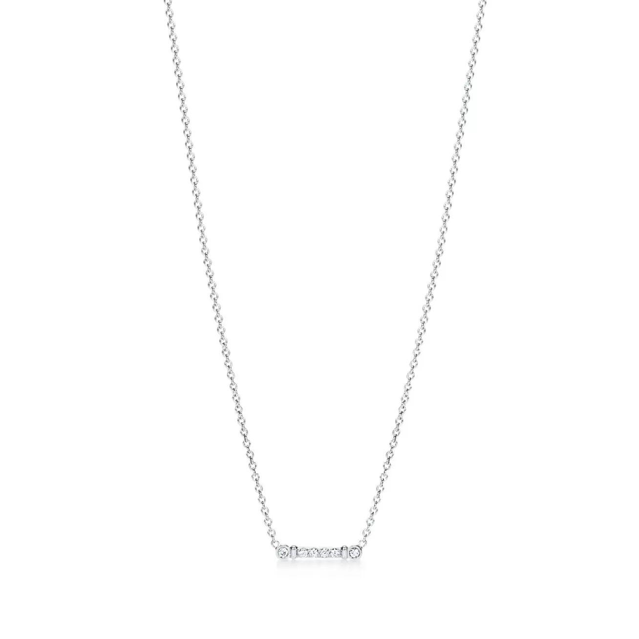 Tiffany & Co. Tiffany Fleur de Lis key bar pendant in platinum with diamonds. | ^ Necklaces & Pendants | Gifts for Her
