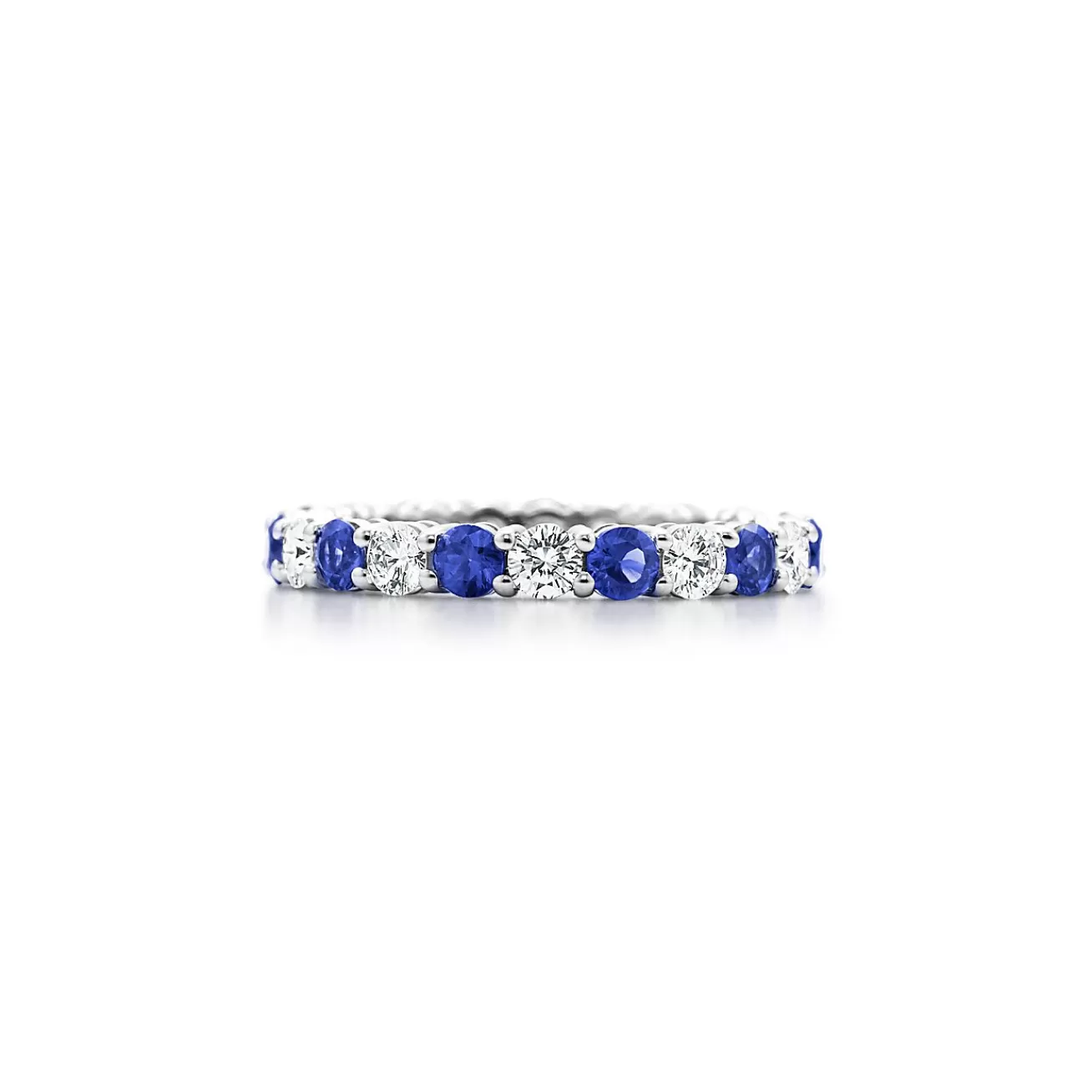 Tiffany & Co. Tiffany Forever Band Ring in Platinum with a Full Circle of Sapphires & Diamonds | ^Women Rings | Platinum Jewelry