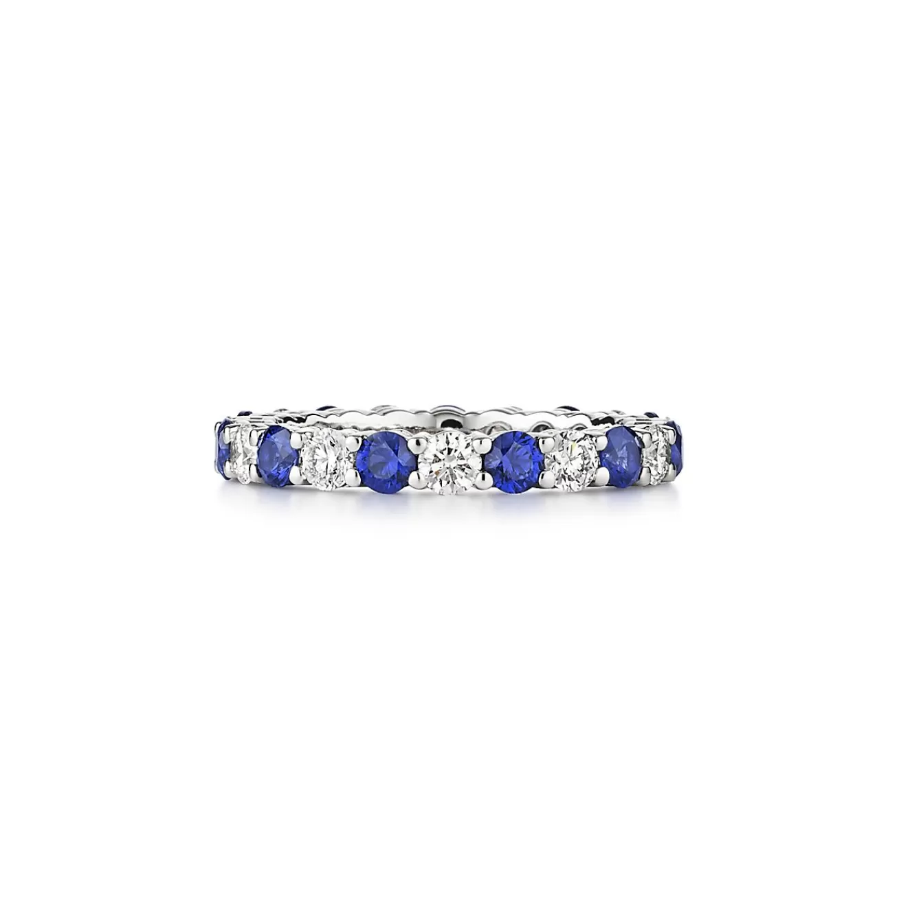 Tiffany & Co. Tiffany Forever Band Ring in Platinum with a Full Circle of Sapphires & Diamonds | ^Women Rings | Platinum Jewelry