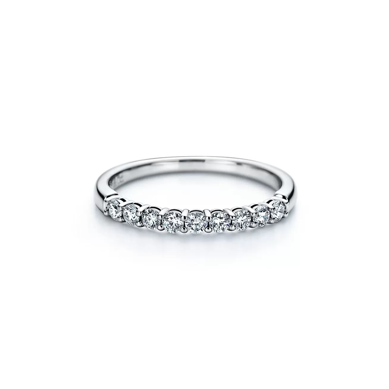 Tiffany & Co. Tiffany Forever Band Ring in Platinum with a Half-circle of Diamonds, 2.2 mm | ^Women Rings | Platinum Jewelry