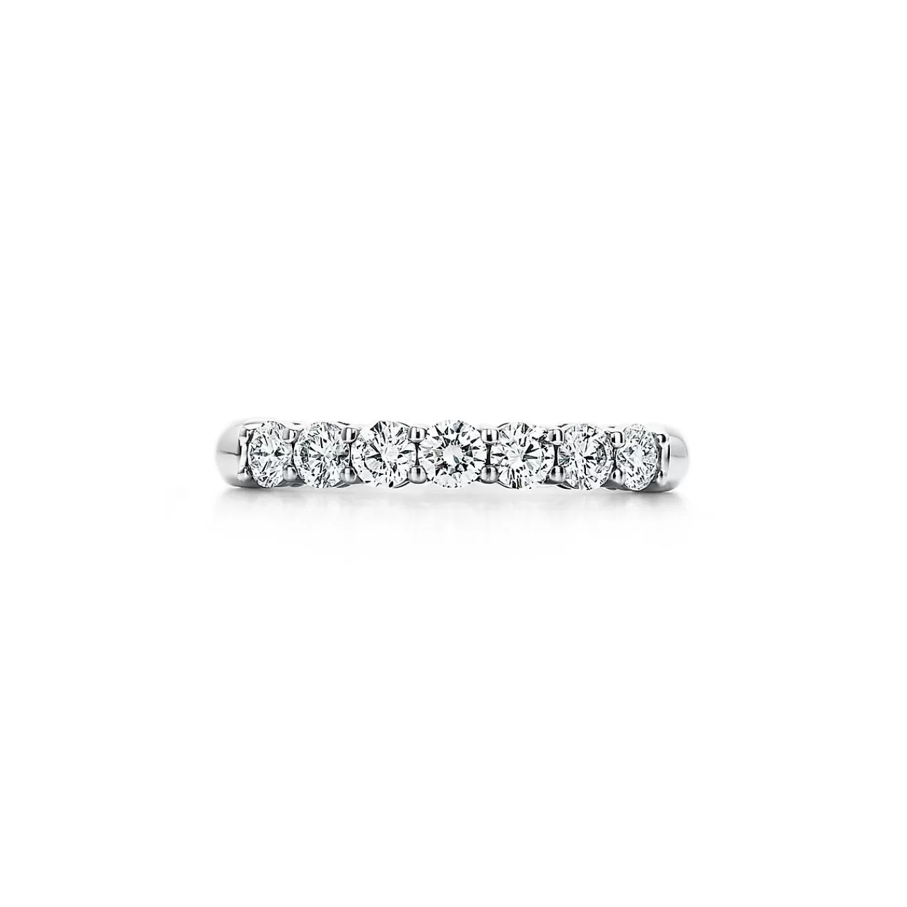 Tiffany & Co. Tiffany Forever Band Ring in Platinum with a Half-circle of Diamonds, 3 mm Wide | ^Women Rings | Platinum Jewelry