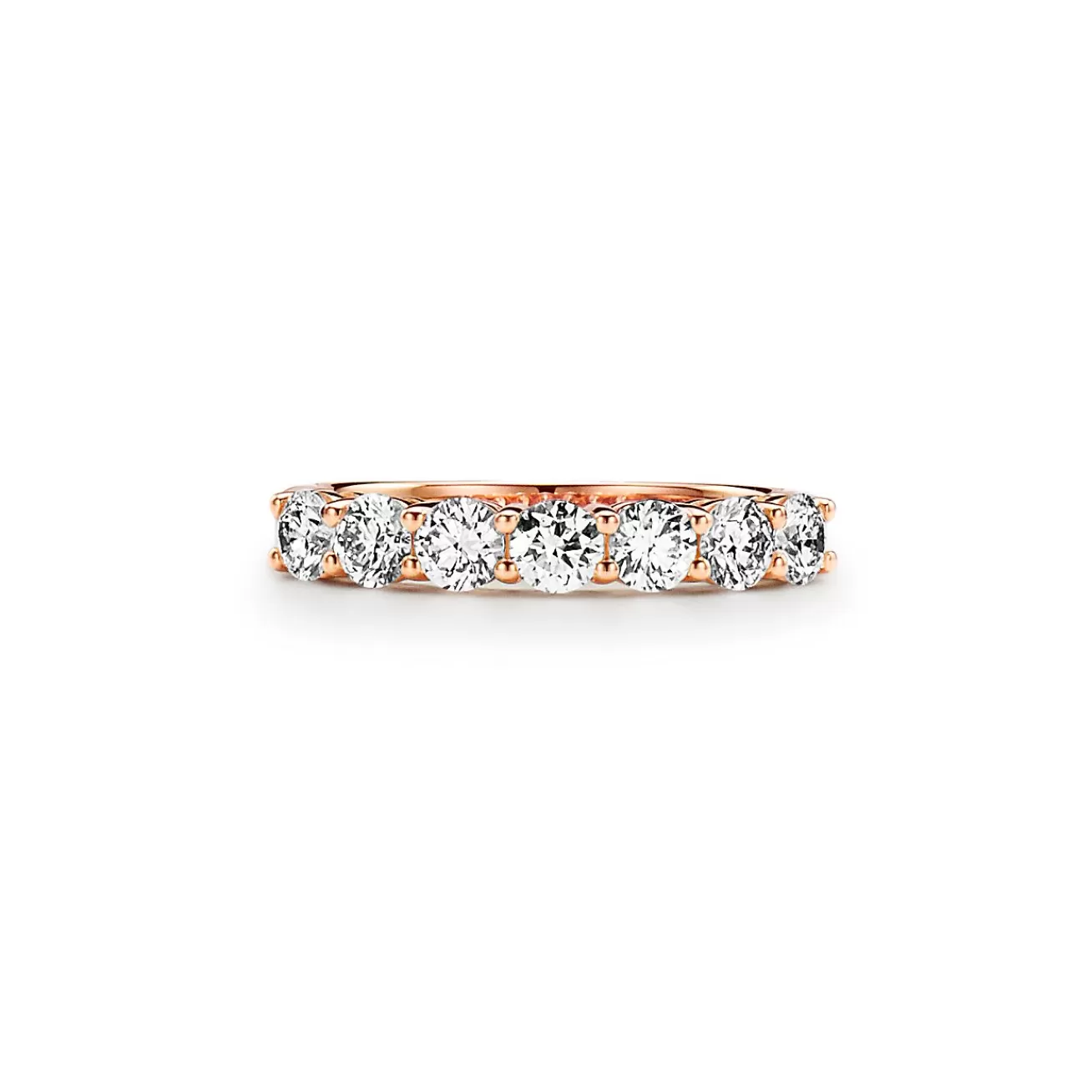 Tiffany & Co. Tiffany Forever Band Ring in Rose Gold with a Half-circle of Diamonds, 3.5 mm | ^Women Rings | Rose Gold Jewelry