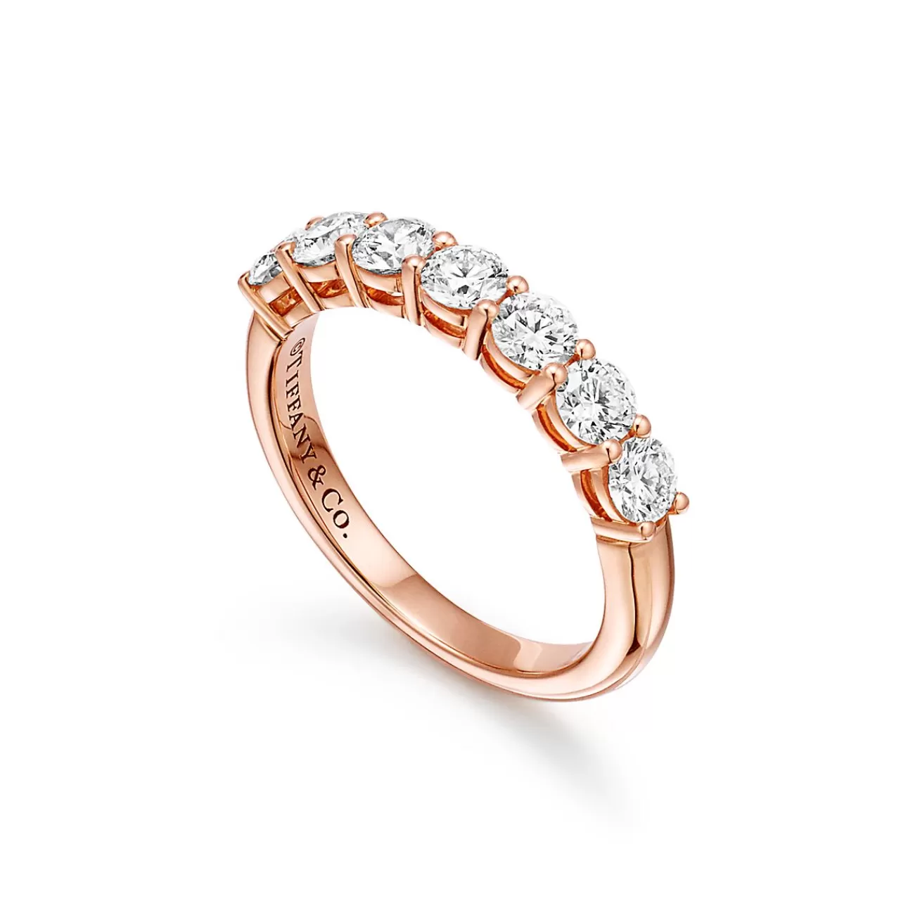 Tiffany & Co. Tiffany Forever Band Ring in Rose Gold with a Half-circle of Diamonds, 3.5 mm | ^Women Rings | Rose Gold Jewelry