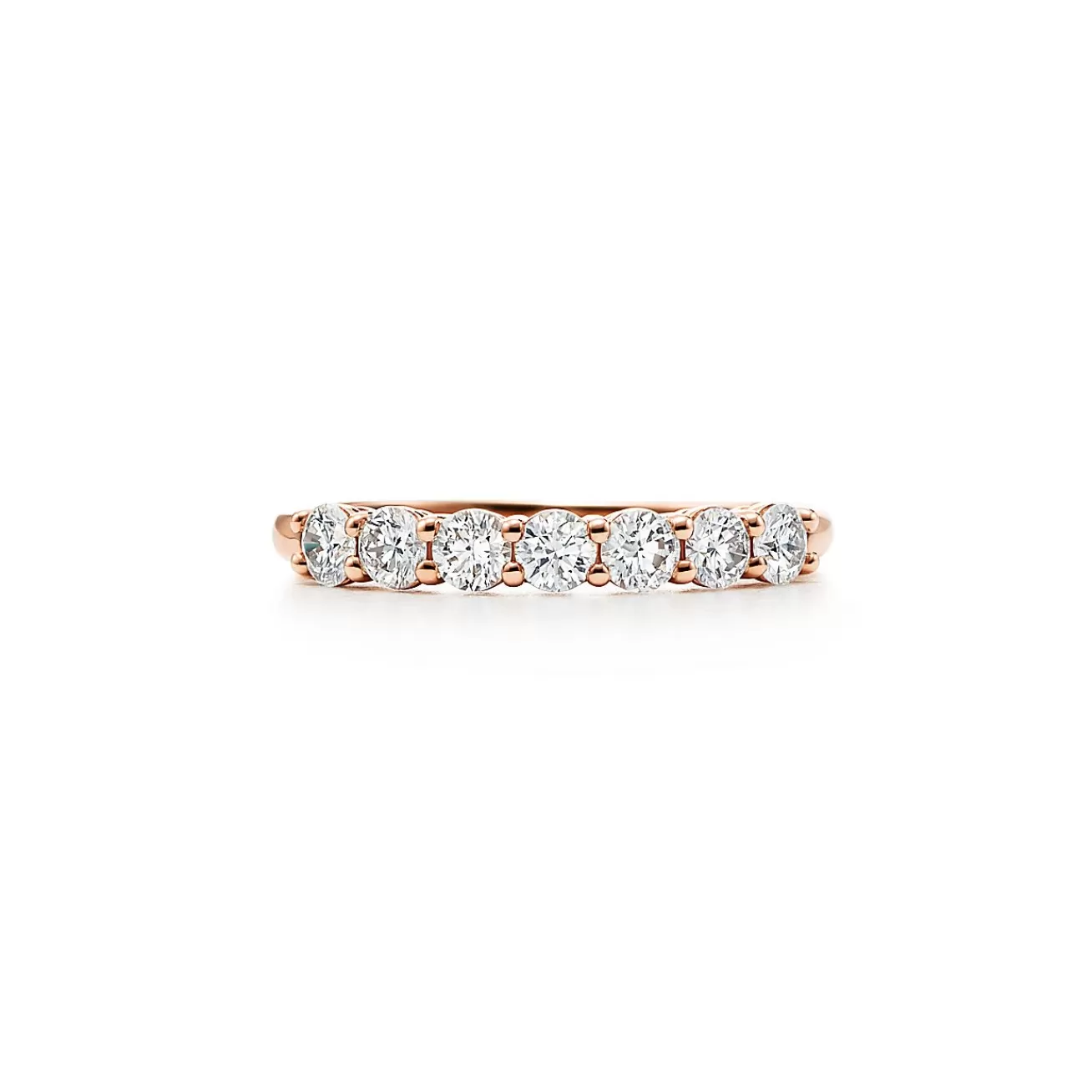 Tiffany & Co. Tiffany Forever Band Ring in Rose Gold with a Half-circle of Diamonds, 3 mm Wide | ^Women Rings | Stacking Rings