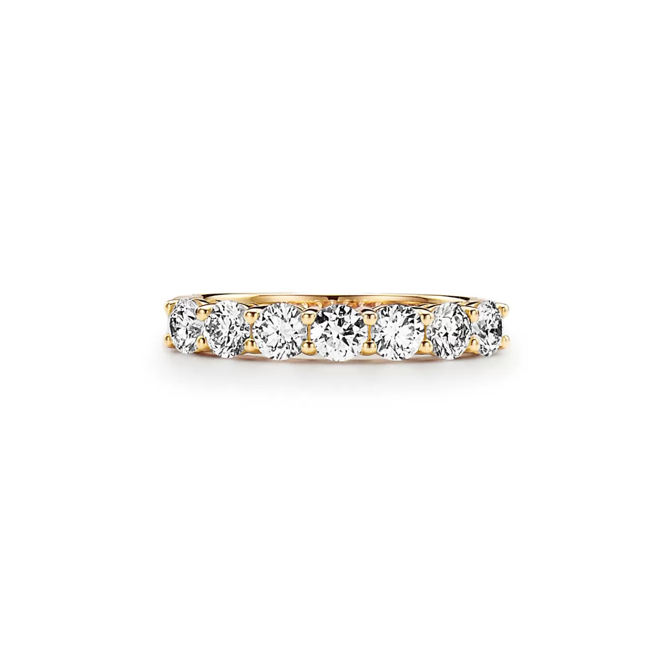 Tiffany & Co. Tiffany Forever Band Ring in Yellow Gold with a Half-circle of Diamonds, 3.5 mm | ^Women Rings | Stacking Rings