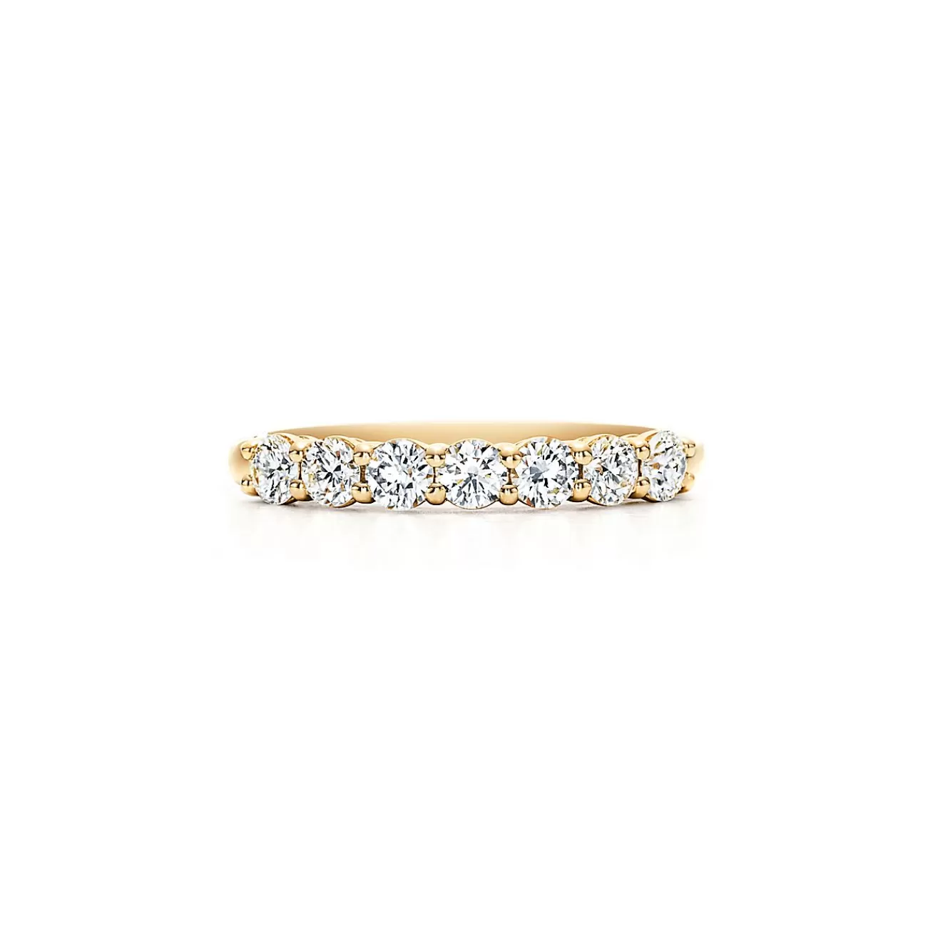 Tiffany & Co. Tiffany Forever Band Ring in Yellow Gold with a Half-circle of Diamonds, 3 mm | ^Women Rings | Stacking Rings