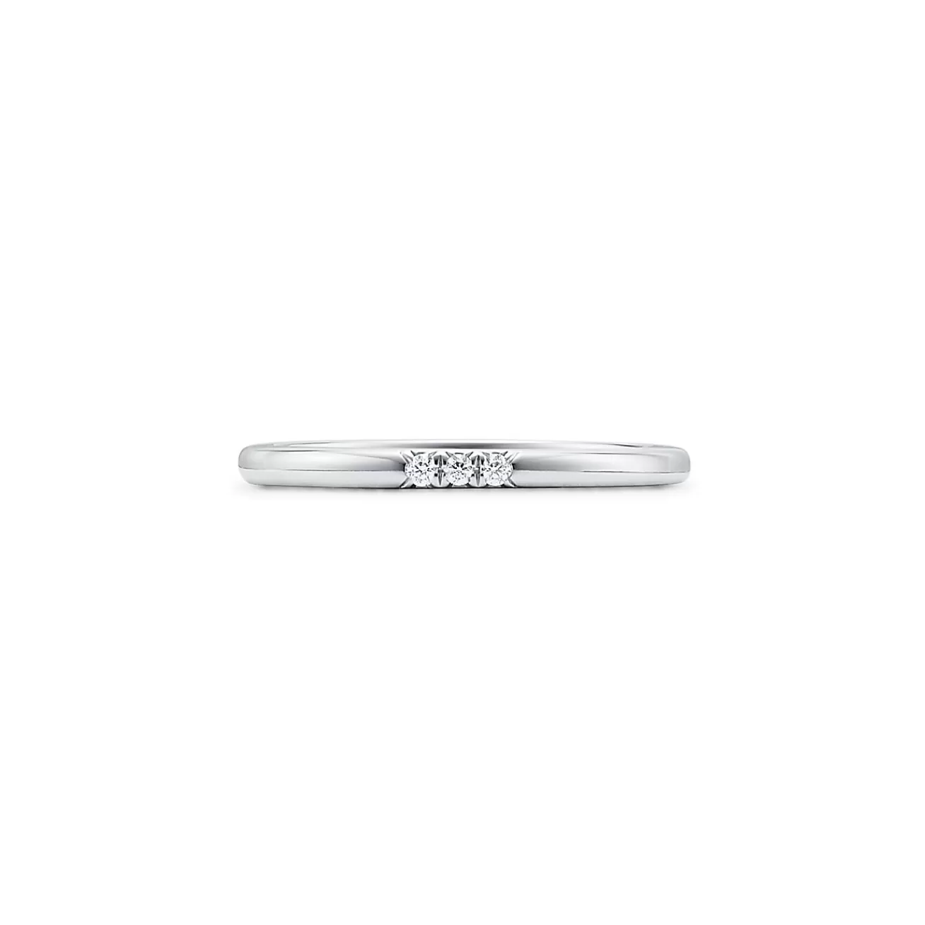 Tiffany & Co. Tiffany Forever Wedding Band Ring in Platinum with Diamonds, 2 mm Wide | ^Women Rings | Platinum Jewelry
