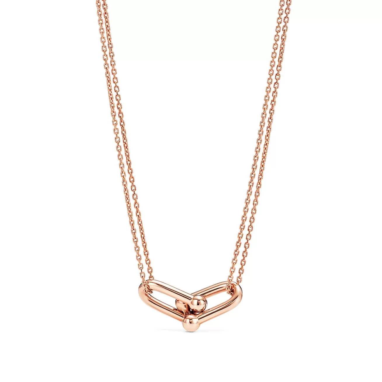 Tiffany & Co. Tiffany HardWear Large Double Link Pendant in Rose Gold | ^ Necklaces & Pendants | Rose Gold Jewelry