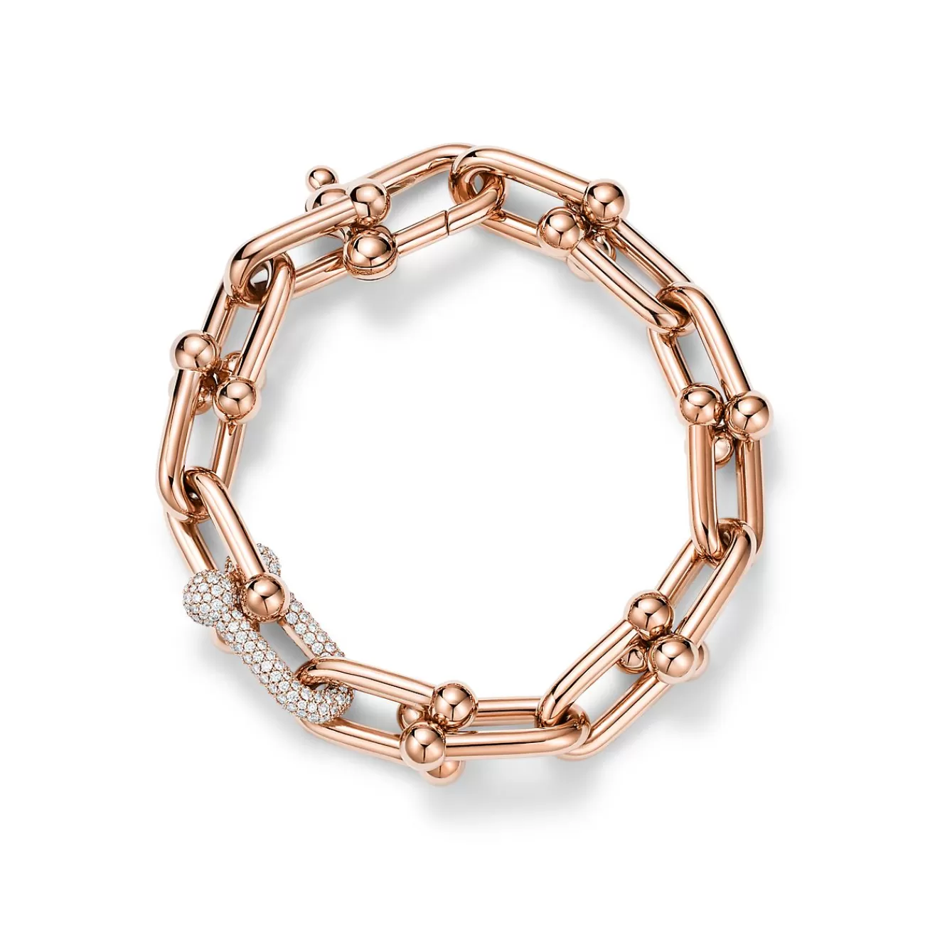 Tiffany & Co. Tiffany HardWear Large Link Bracelet in Rose Gold with Diamonds | ^ Bracelets | Men's Jewelry